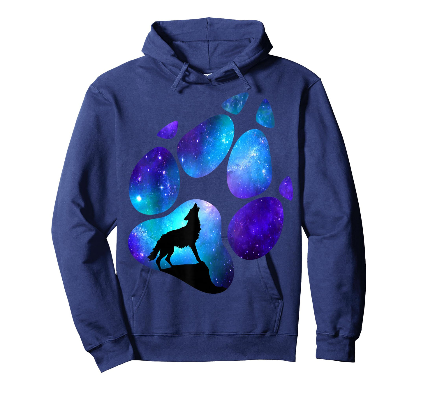 Wolf Paws Galaxy Wild Lone Wolves Stars Moon Wolf T-Shirt