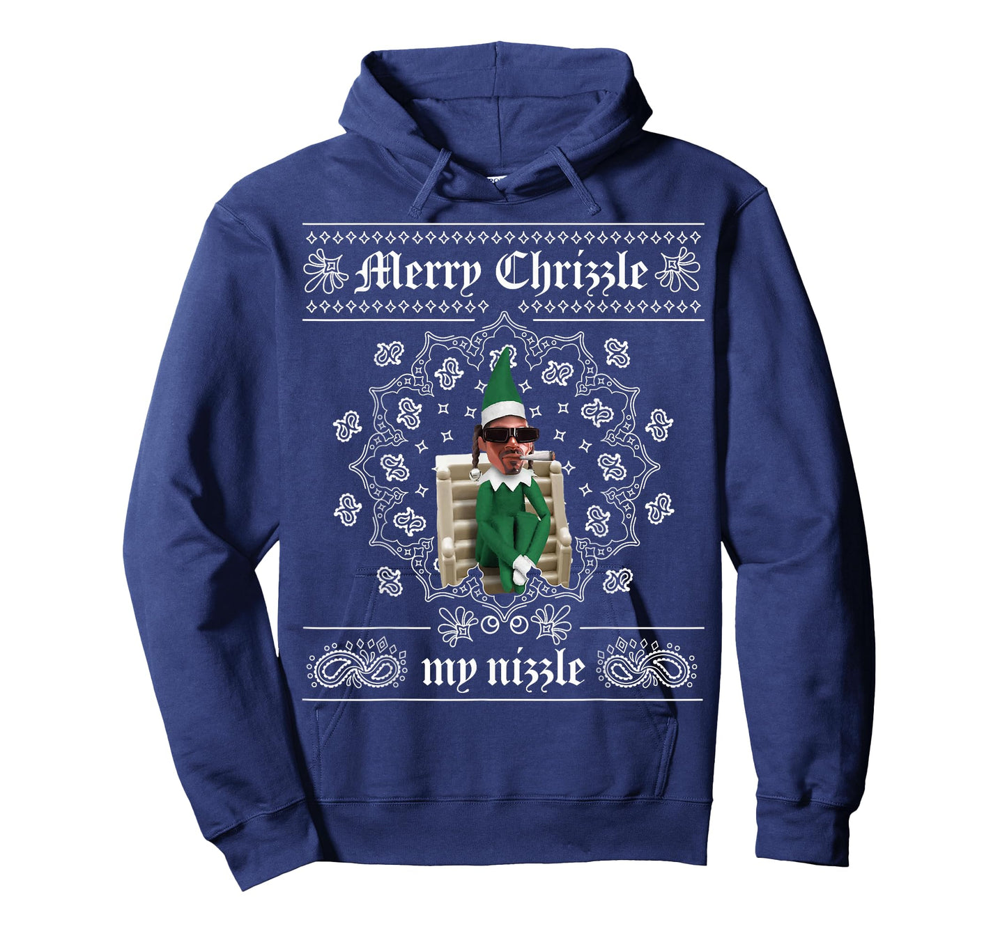 Christmas Elf Gangster Merry Chrizzle OG Bandana Design T-Shirt
