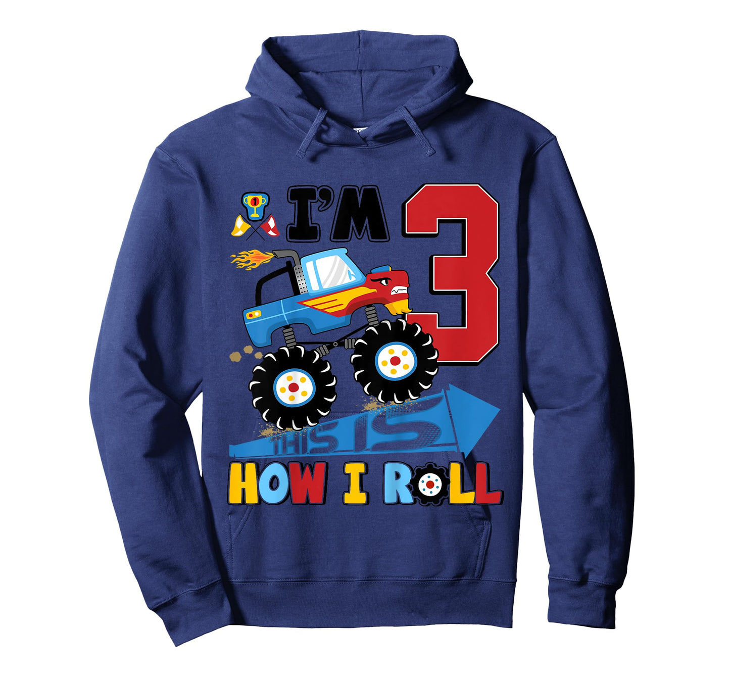 Kids 3 Year Old Tee 3rd Birthday Boy Monster Truck Car Gift Boys T-Shirt