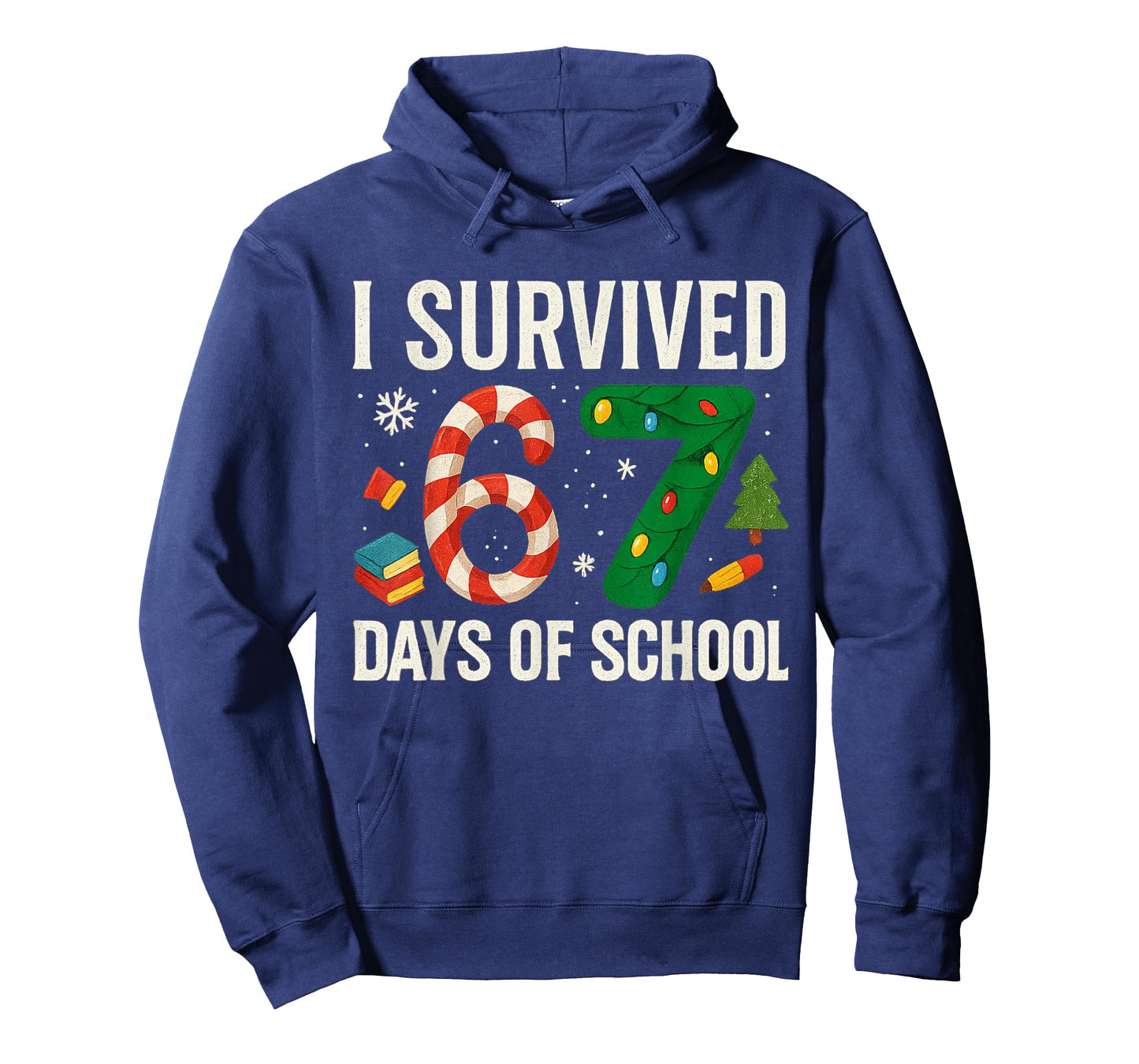I Survived 67 Days of School Christmas Red Plaid for Student T-Shirt