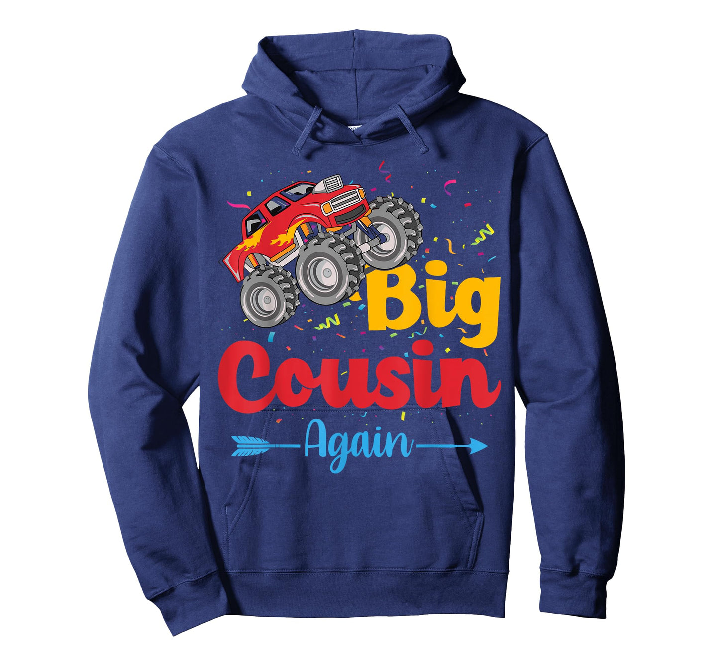 Big Cousin Again Monster Truck Baby Announcement Toddler T-Shirt