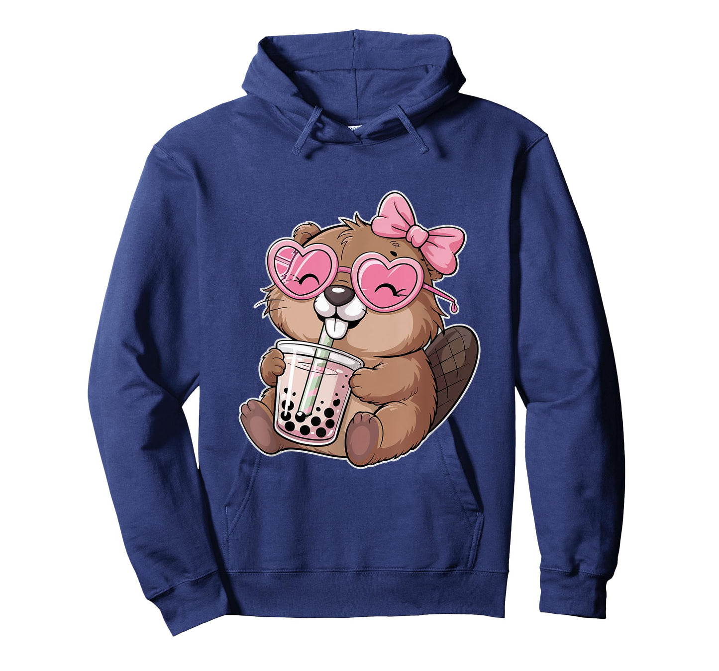 Beaver Coquette Bow Tea Bubble Cute Beaver Boba Tea T-Shirt