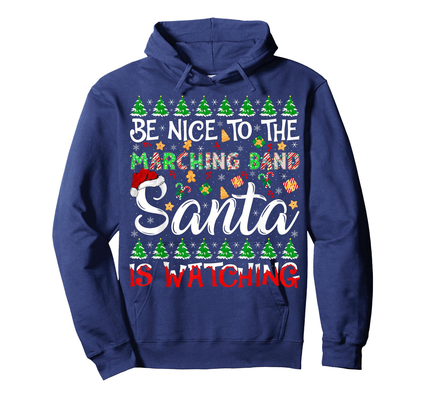 Be Nice to Marching Band Santa is Watching Funny Christmas T-Shirt