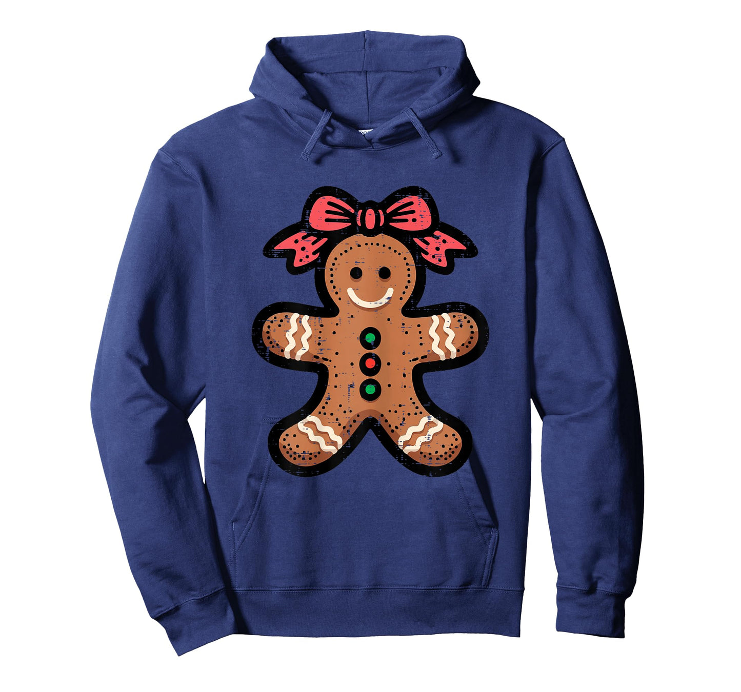 Christmas Gingerbread Girl Ribbon Cute Xmas Girls Kids Women T-Shirt