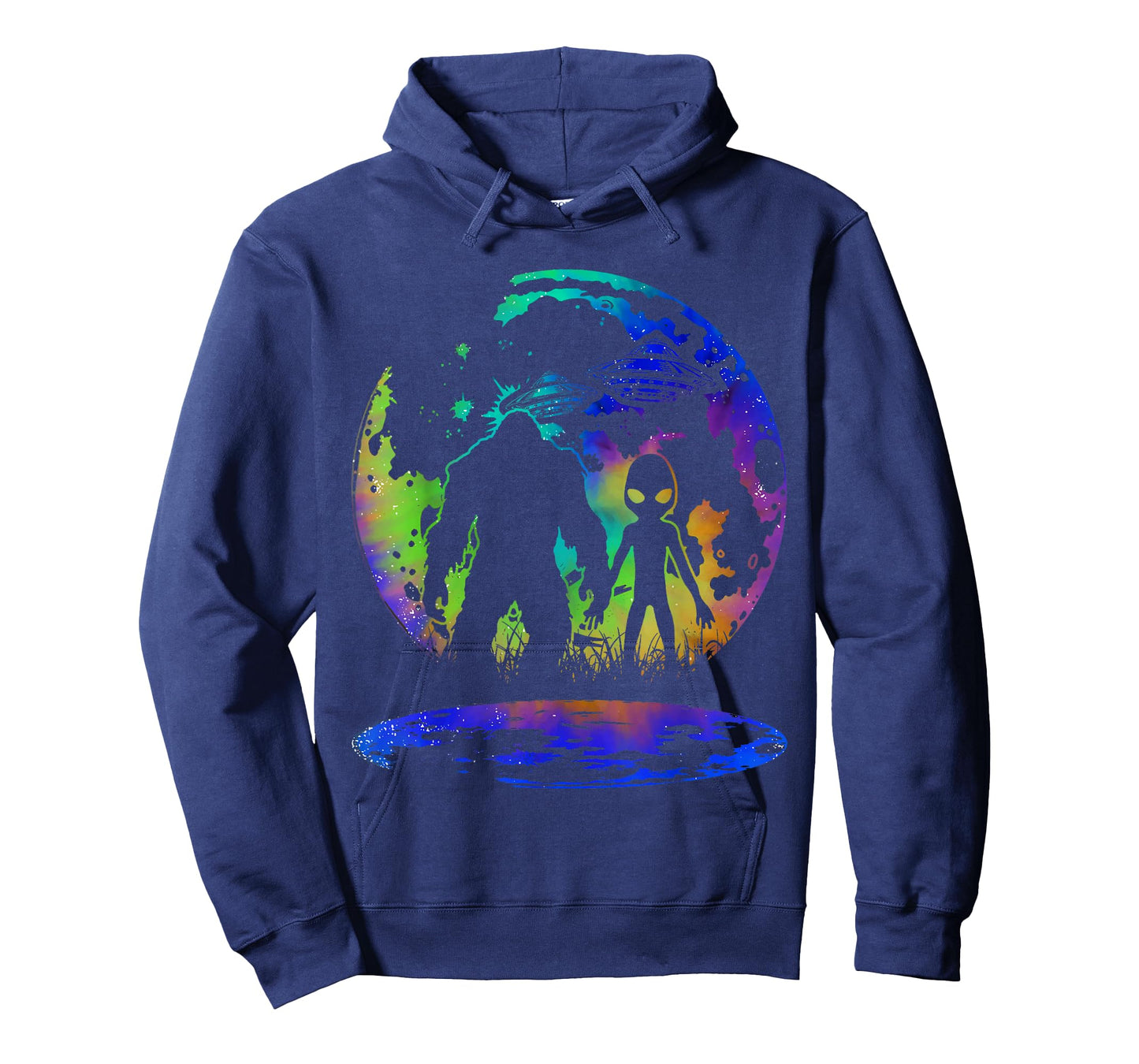 Alien And Bigfoot Moon Sasquatch Belive UFO Extraterrestrial T-Shirt
