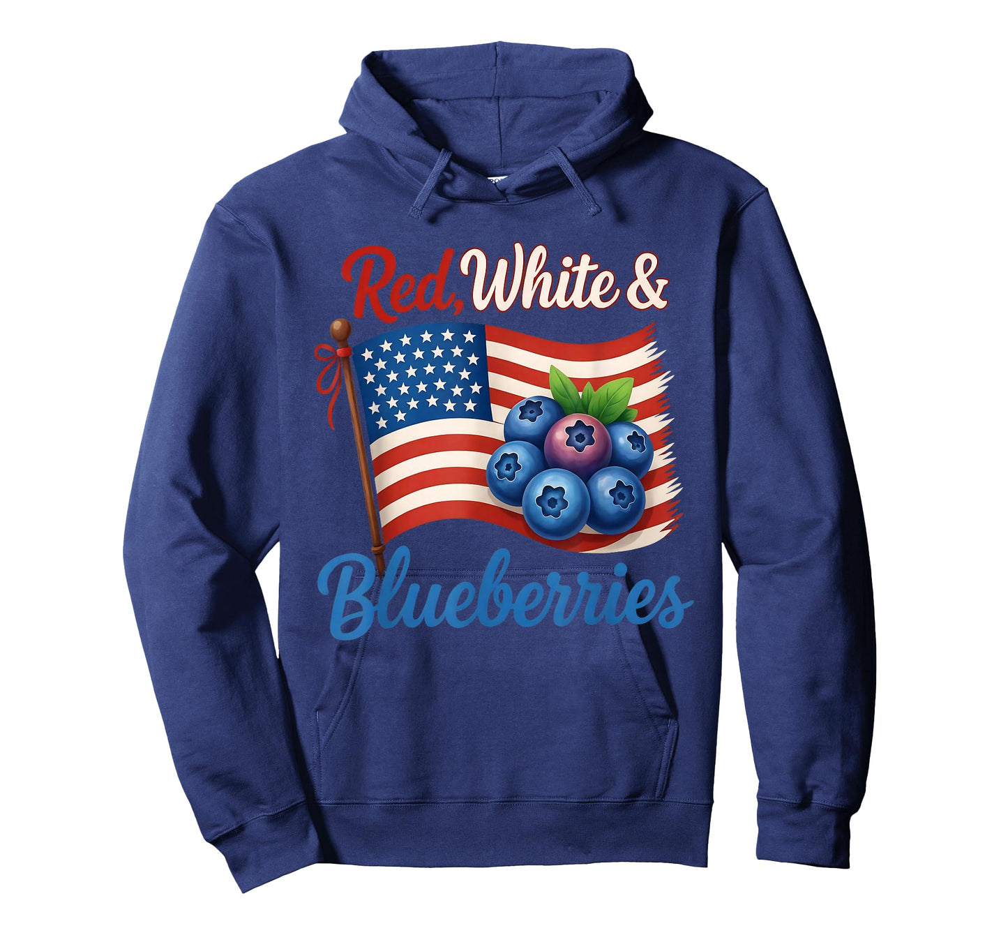 Red White Blueberries Funny Patriotic USA Flag Vintage T-Shirt