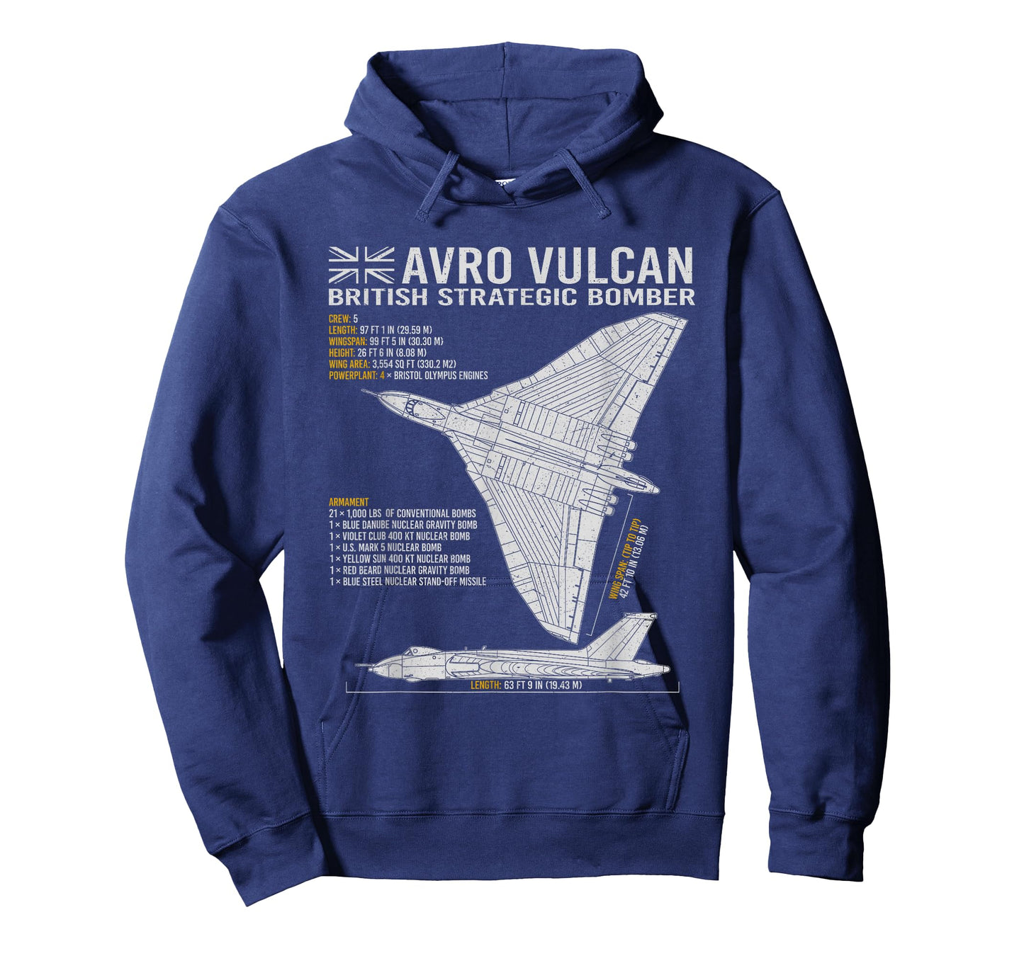 Vulcan Bomber RAF Airplane Aircraft War Tarpaulin Blueprint T-Shirt