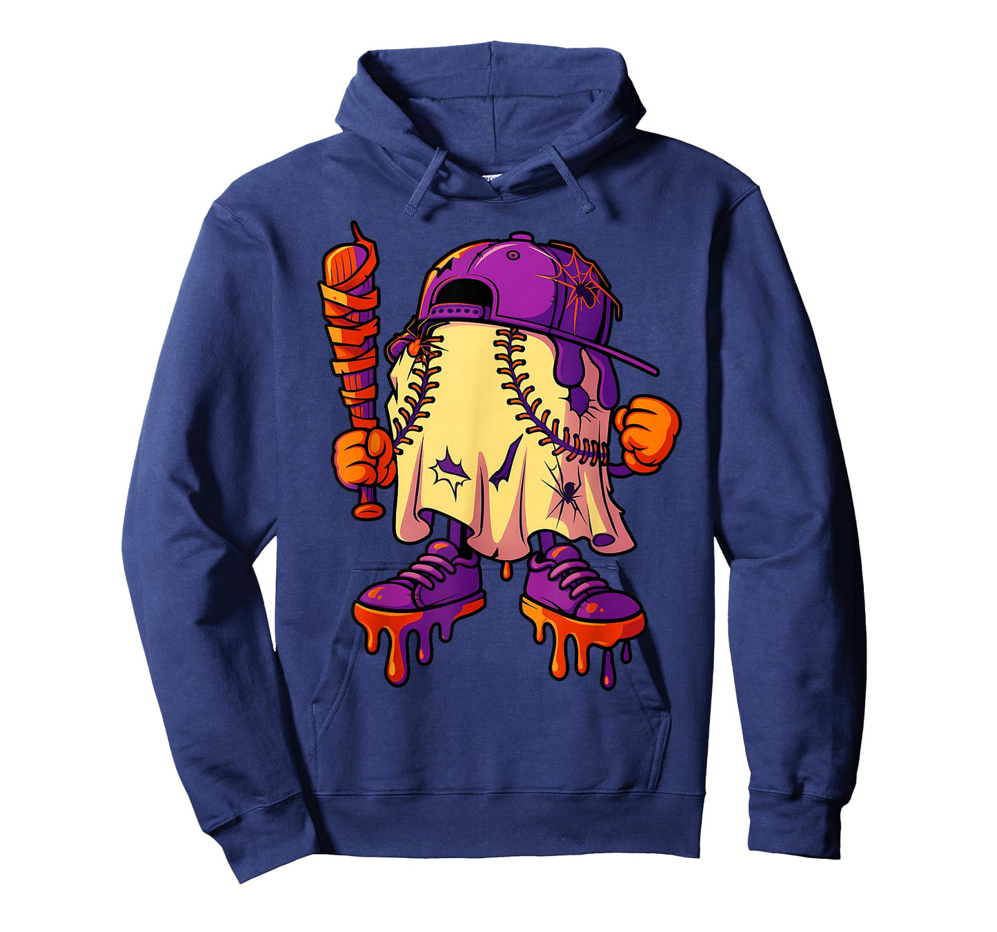 Funny Baseball Ghost Halloween Drip Baseball Boys Youth T-Shirt