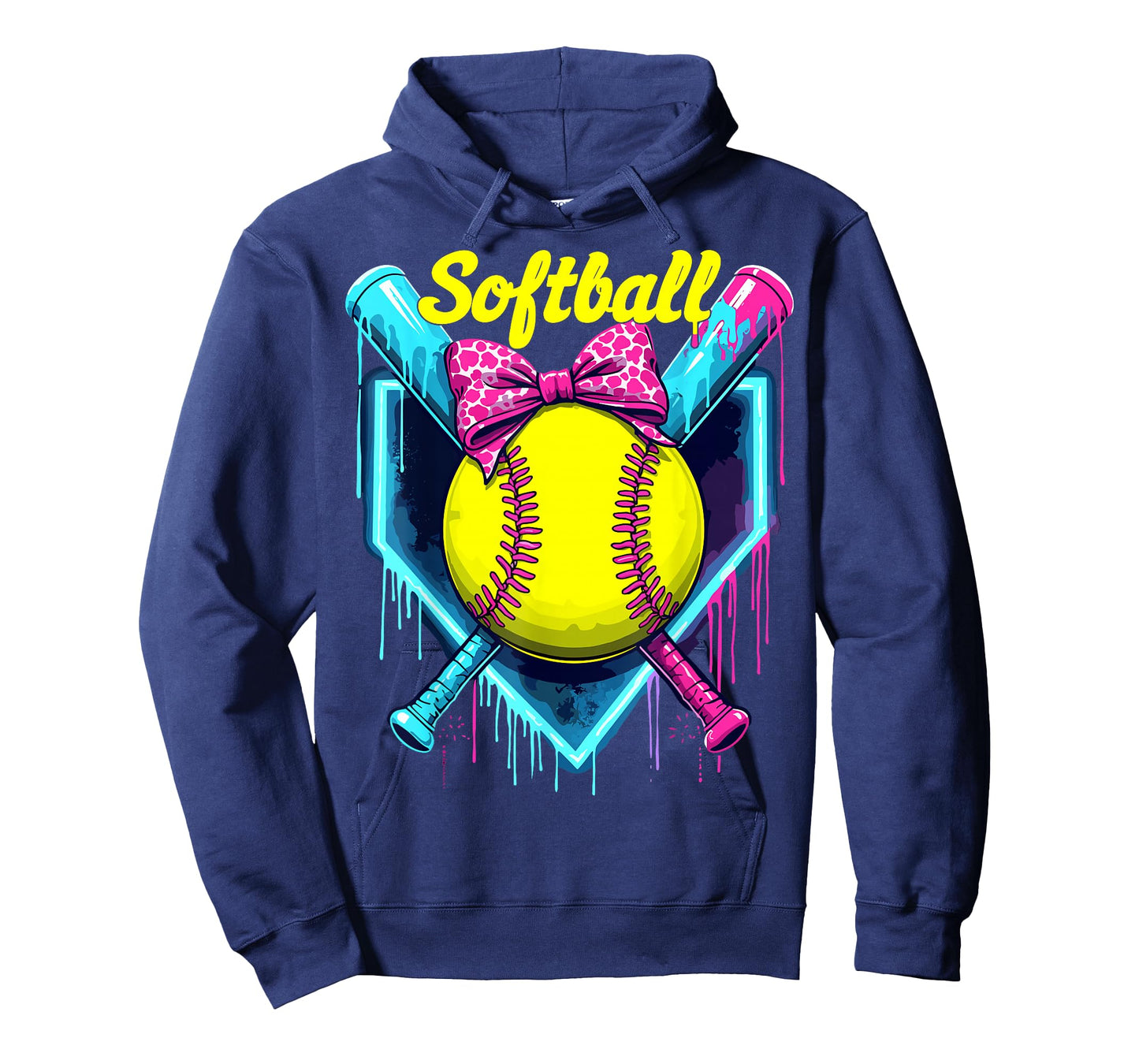 Softball Player Ice Cream Softball Drip T-Shirt