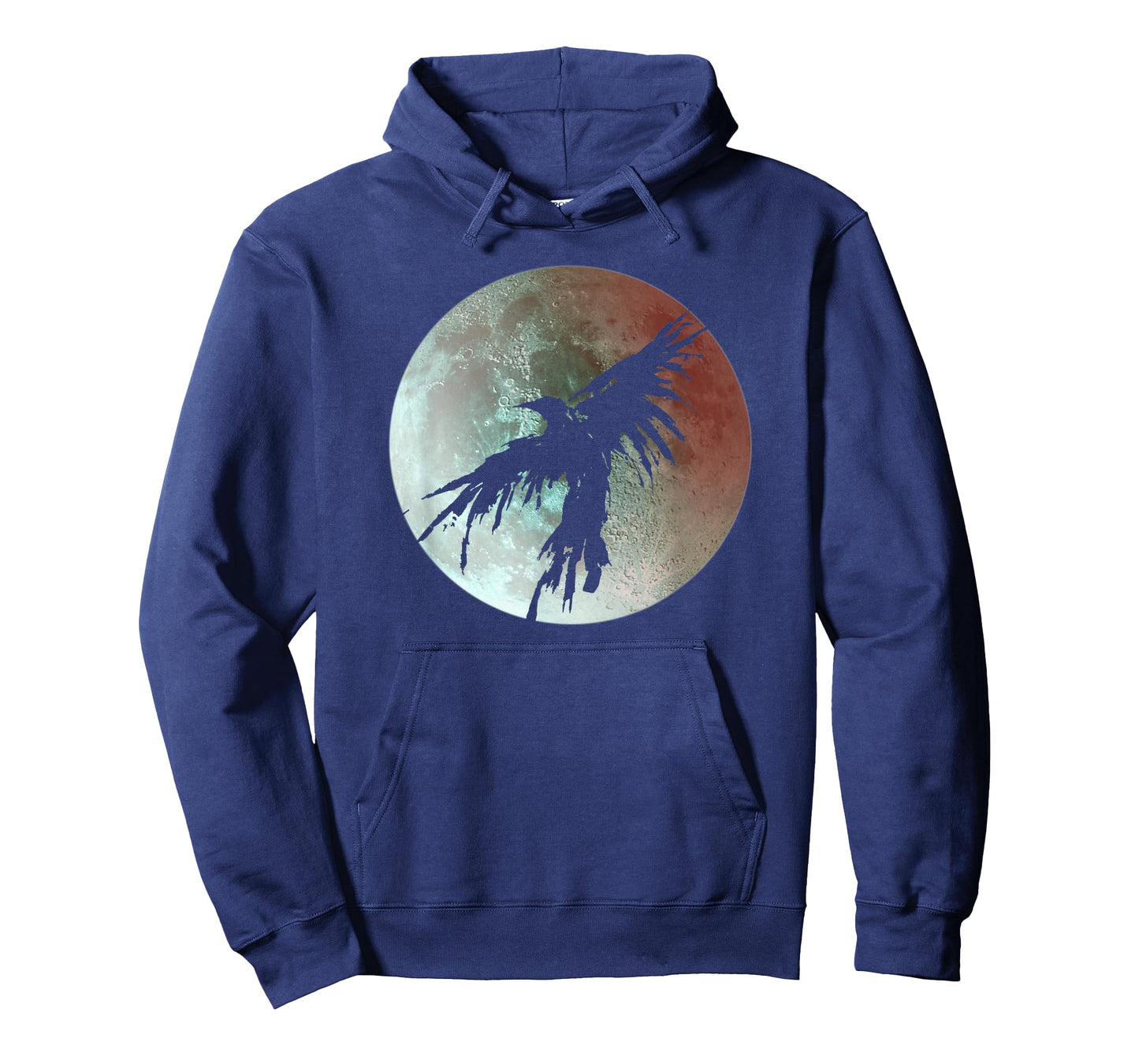 Crow Raven Distressed Flying Bird Full Moon Raven Crow T-Shirt