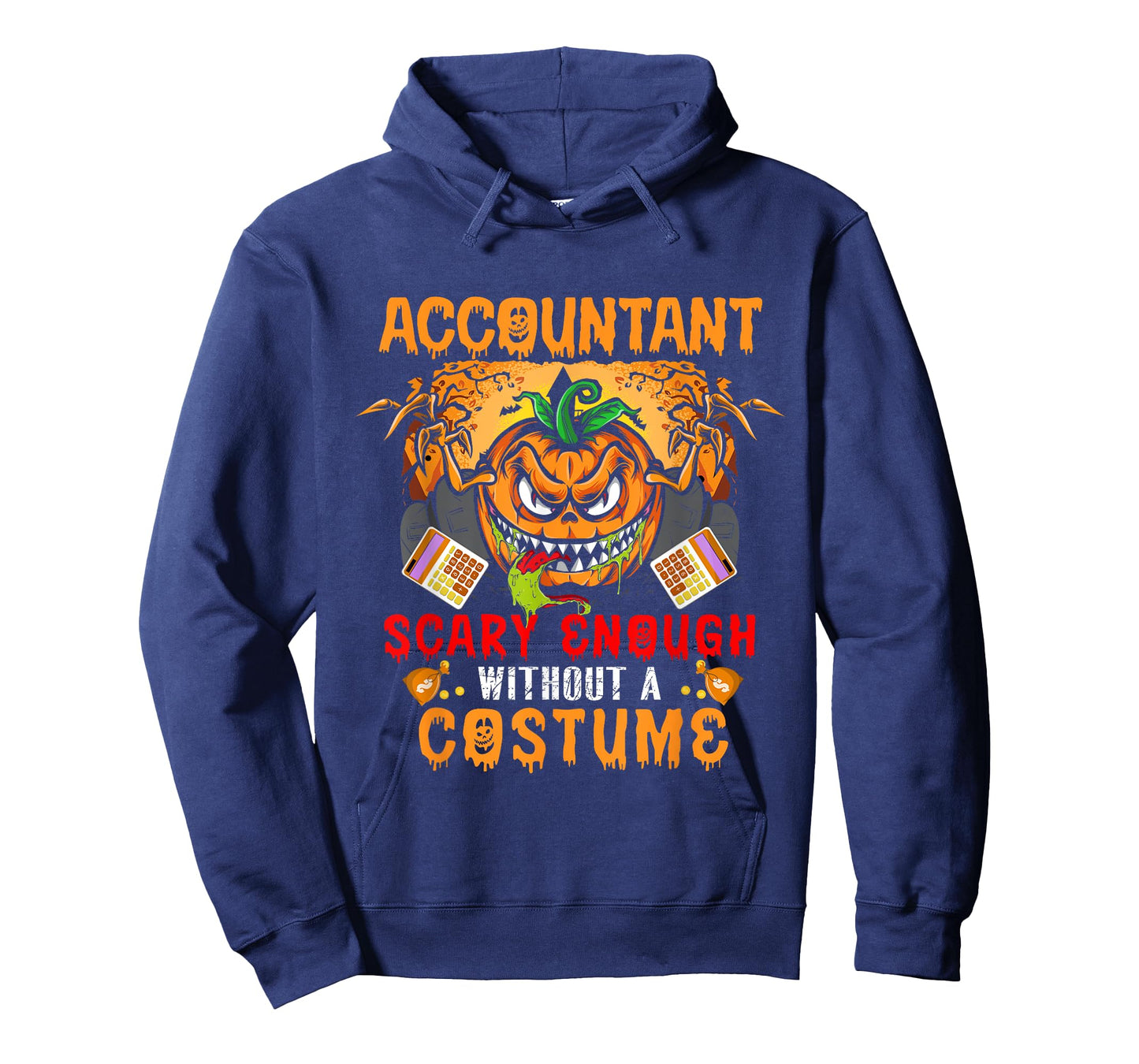 Accountant Scary Enough Without A Costume Scary Pumpkin T-Shirt