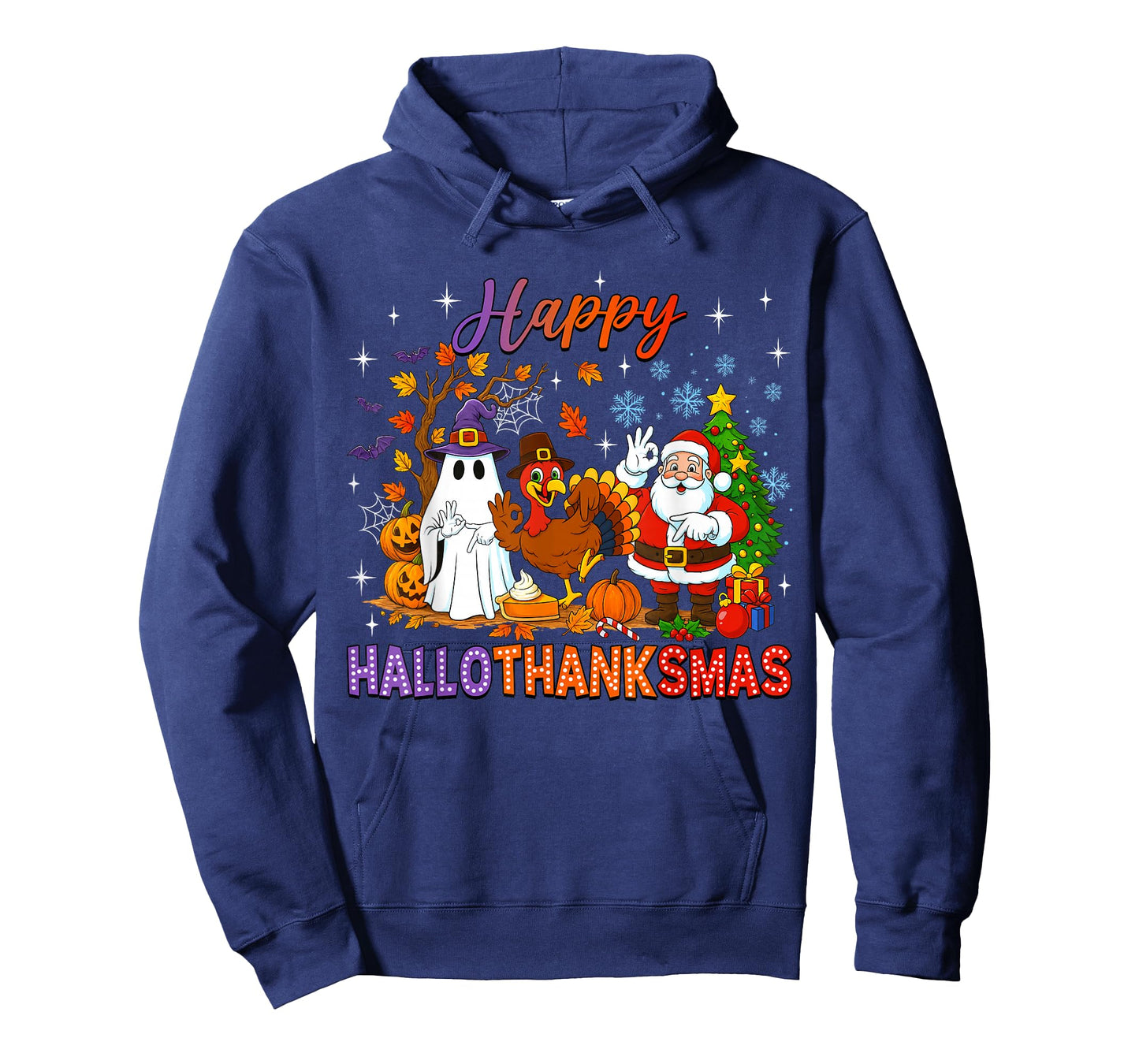 Happy Hallothanksmas Halloween Thanksgiving 67 Christmas T-Shirt