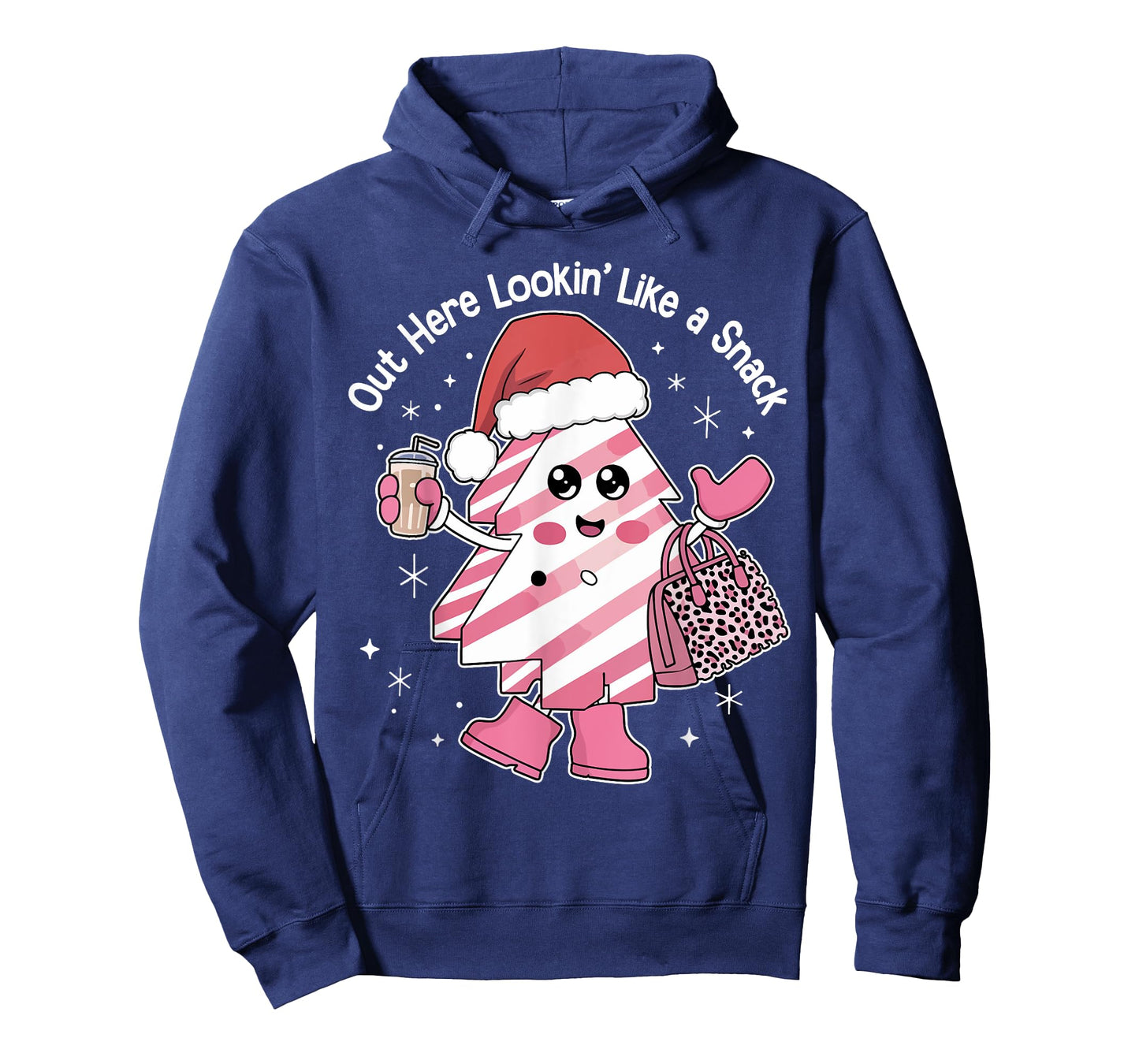 Out Here Looking Like A Snack Christmas Tree Cake Pink T-Shirt