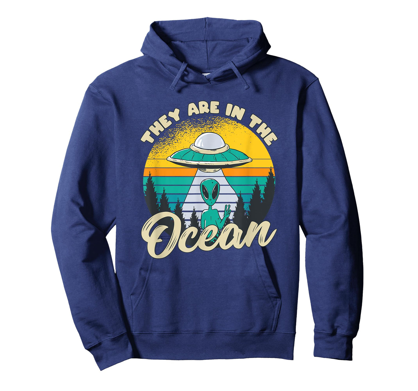 Retro Alien Abduction They Are In The Ocean Ufo Sighting T-Shirt