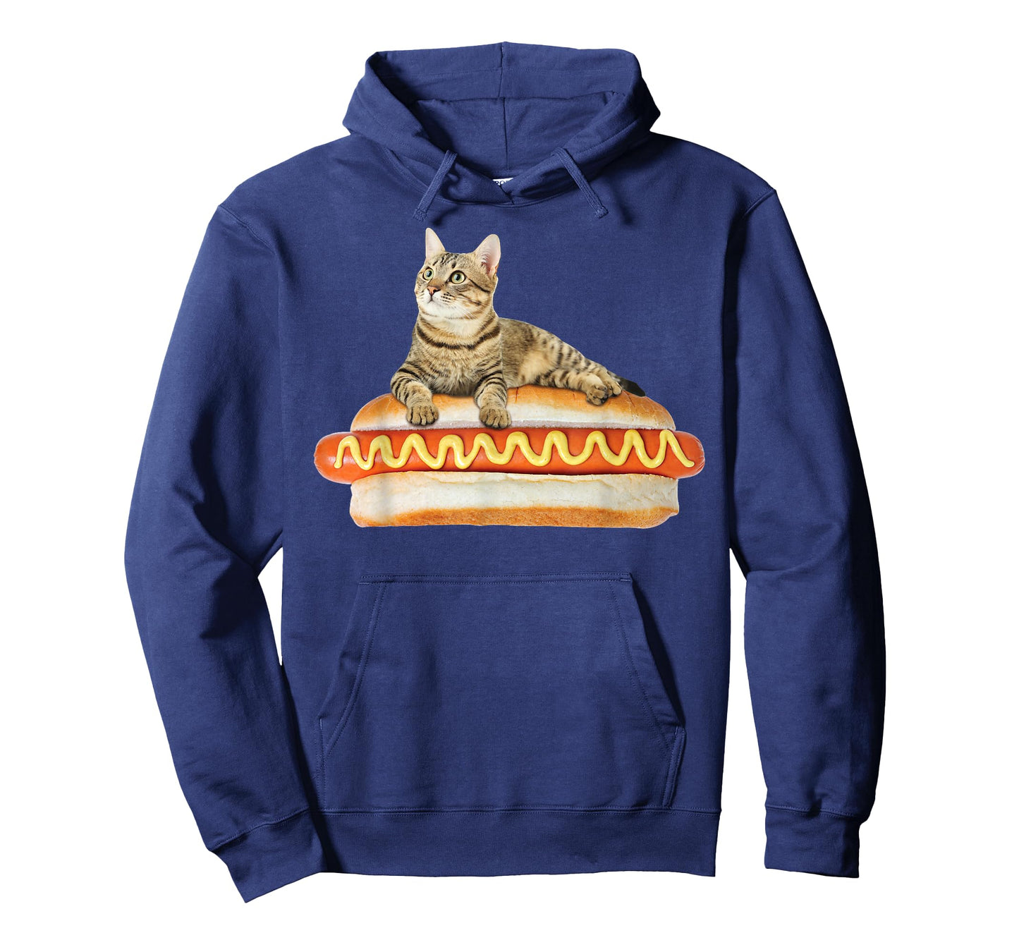 Funny Hot Dog Cat Tshirt by Zany Brainy, Cute Kitty Food Tee T-Shirt