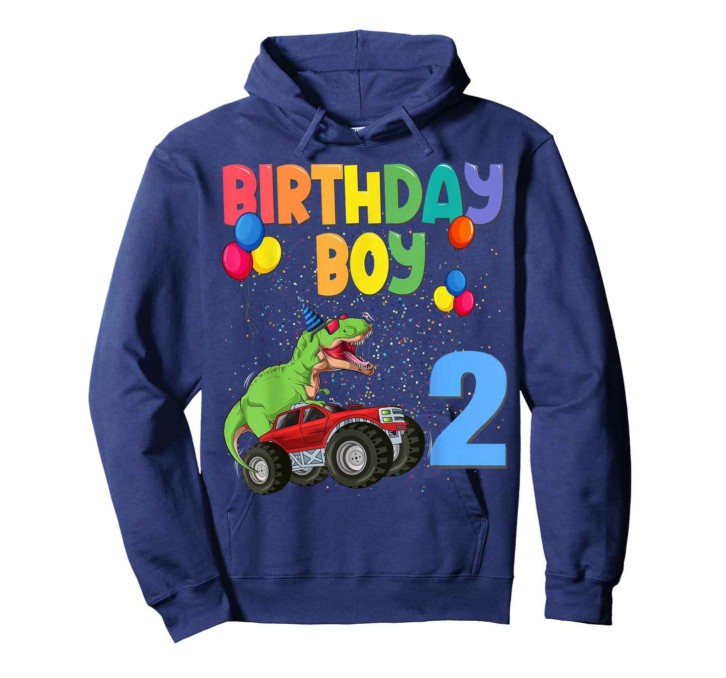 T Rex Monster Truck 2nd Birthday Boy 2 Years old Kids T-Shirt