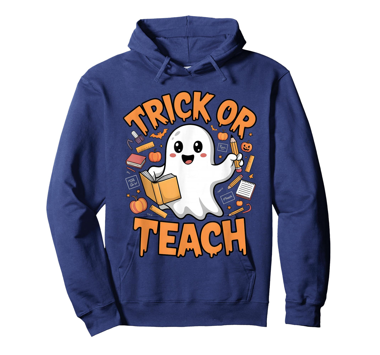 Trick Or Teach Halloween Teacher Costume Party Ghost Reading T-Shirt