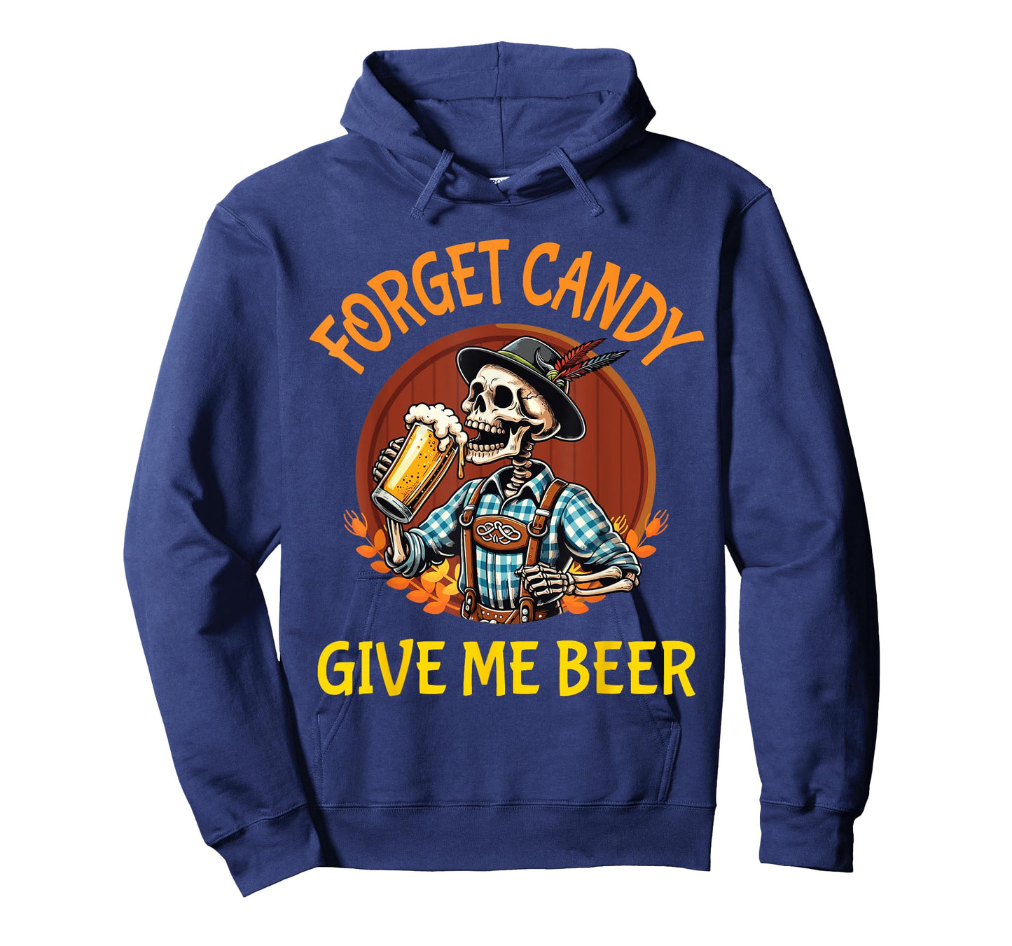 Skeleton Drinking Beer Halloween Forget Candy Give Me Beer T-Shirt