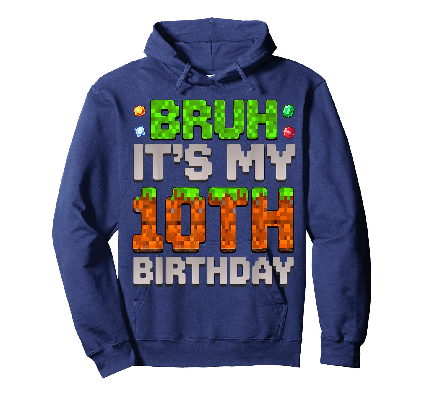 Funny Birthday Boy Bruh It's My 10th Birthday Gamer Pixel T-Shirt