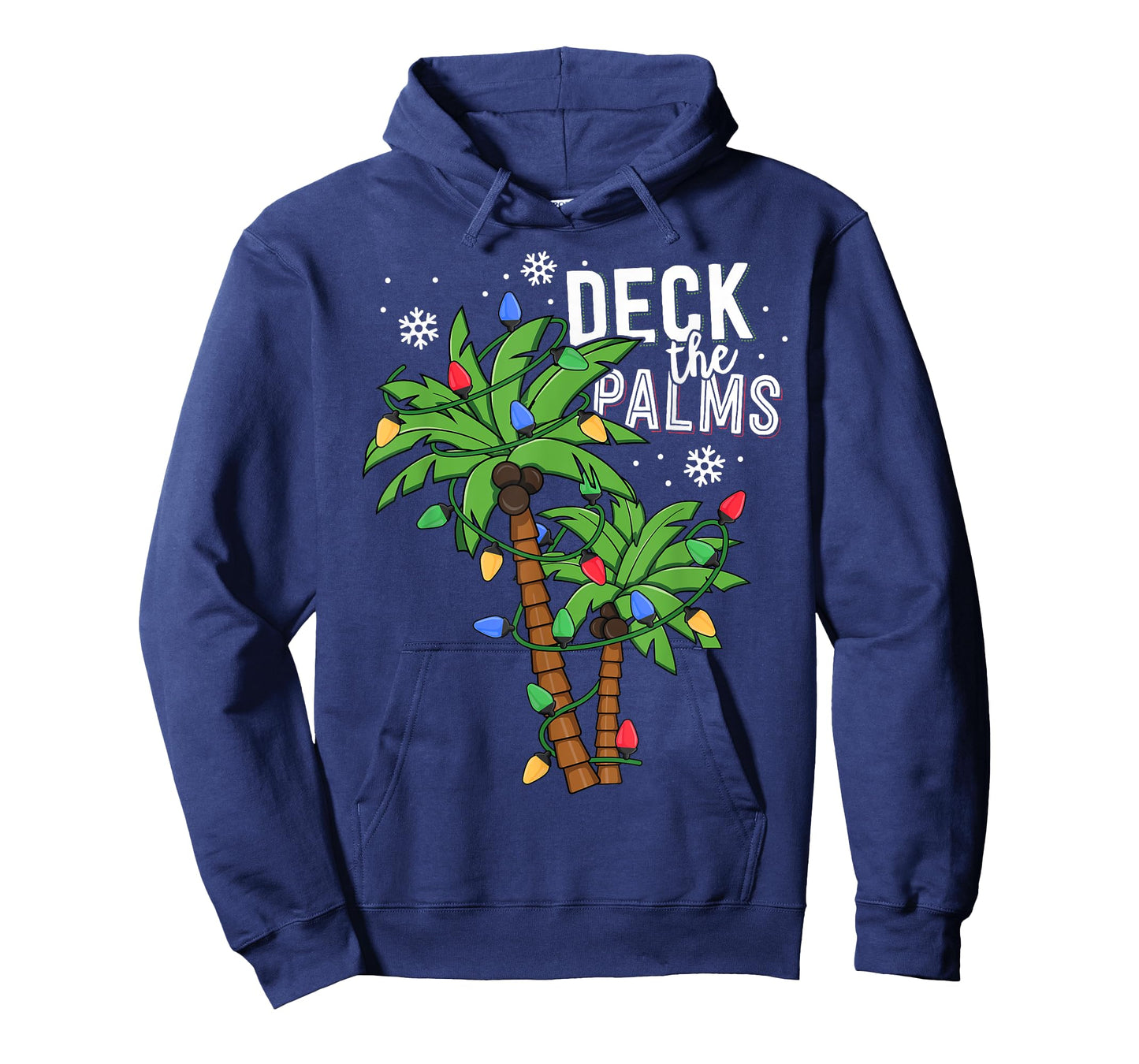 Deck The Palms Tropical Hawaii Christmas Palm Tree Lights T-Shirt