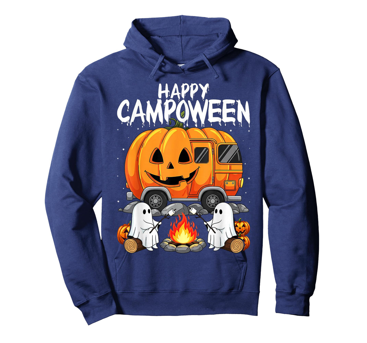 Happy Camp-O-Ween Halloween Camping Ghosts and Campfires T-Shirt