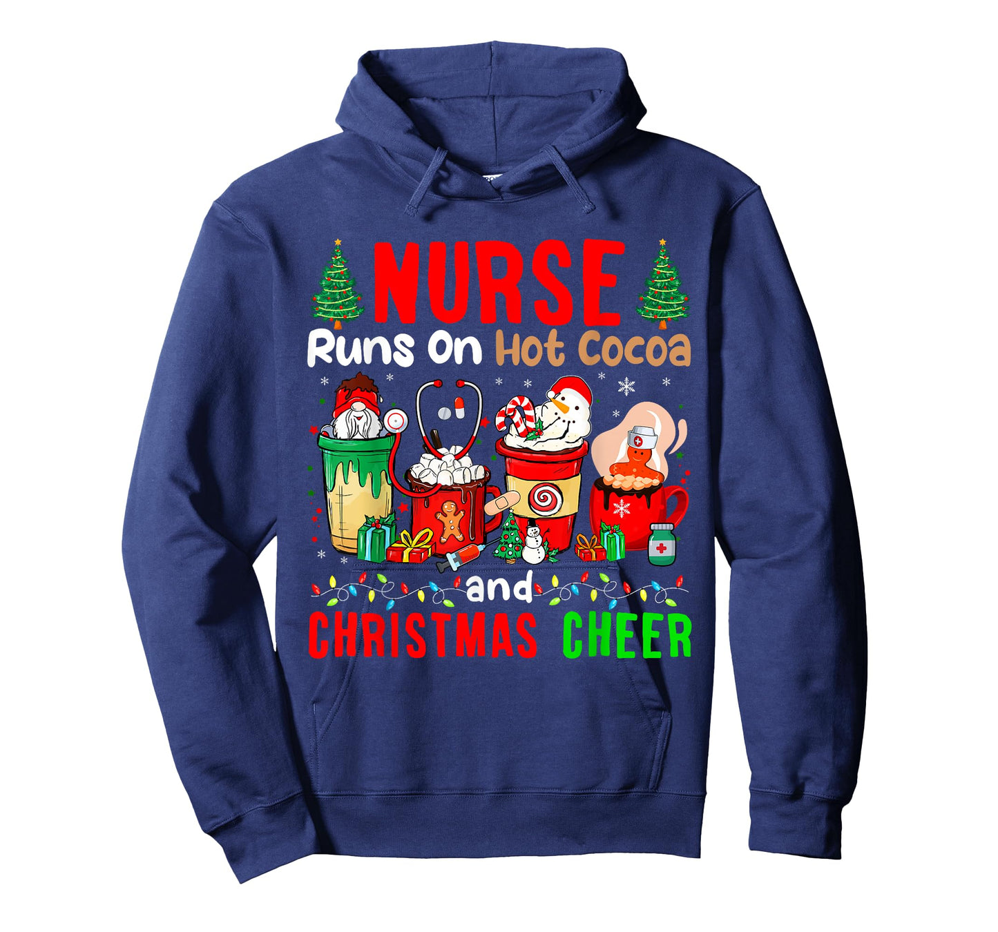 Nurse Runs On Hot Cocoa And Christmas Cheer Gnome Lover T-Shirt