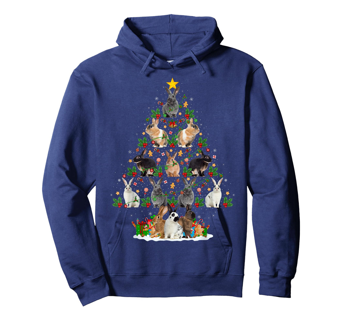 Bunny Rabbit Christmas Tree Lights Decor Pet Animals Xmas T-Shirt