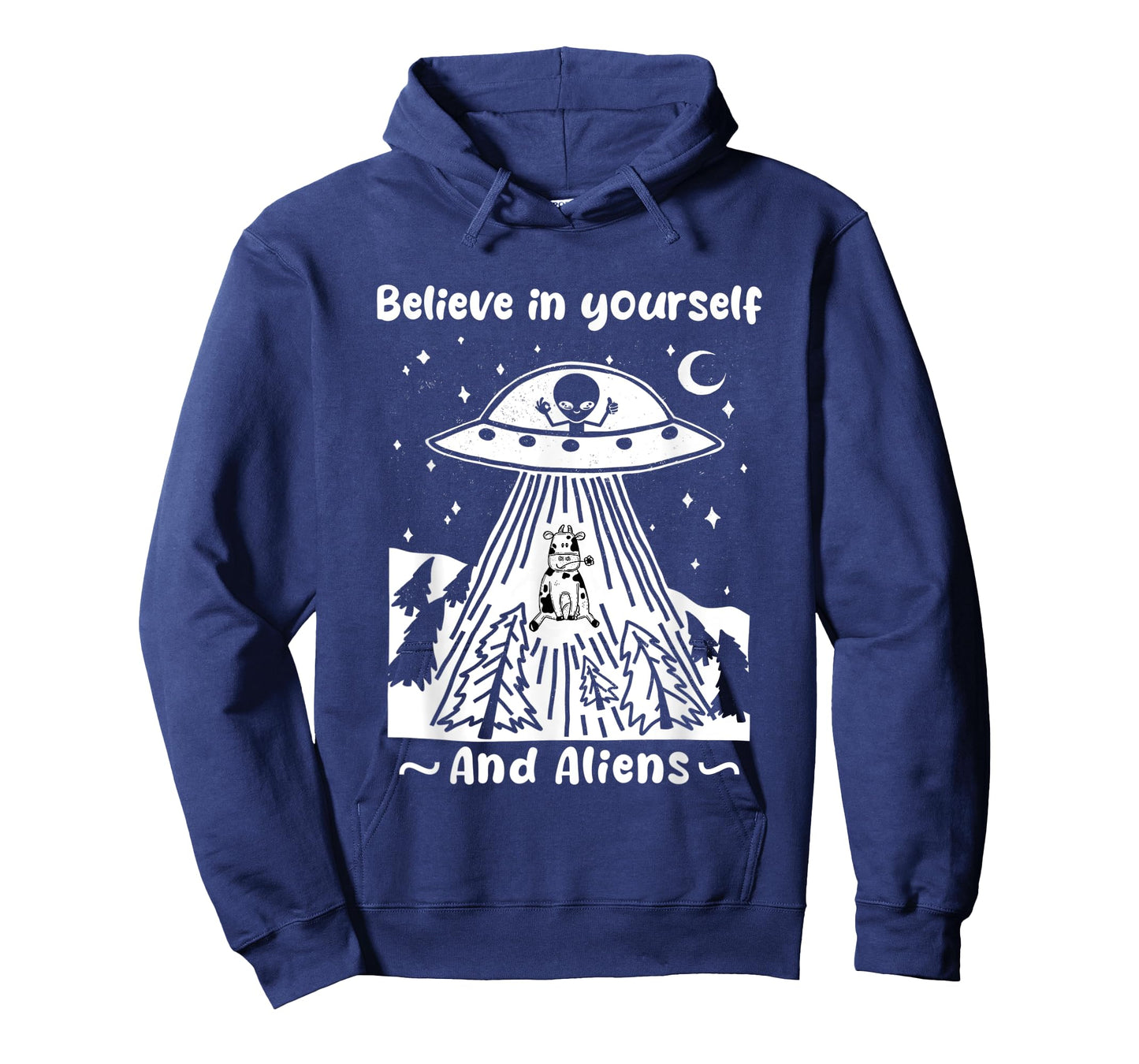 Believe In Yourself And Aliens Funny Alien Abduction Cow T-Shirt