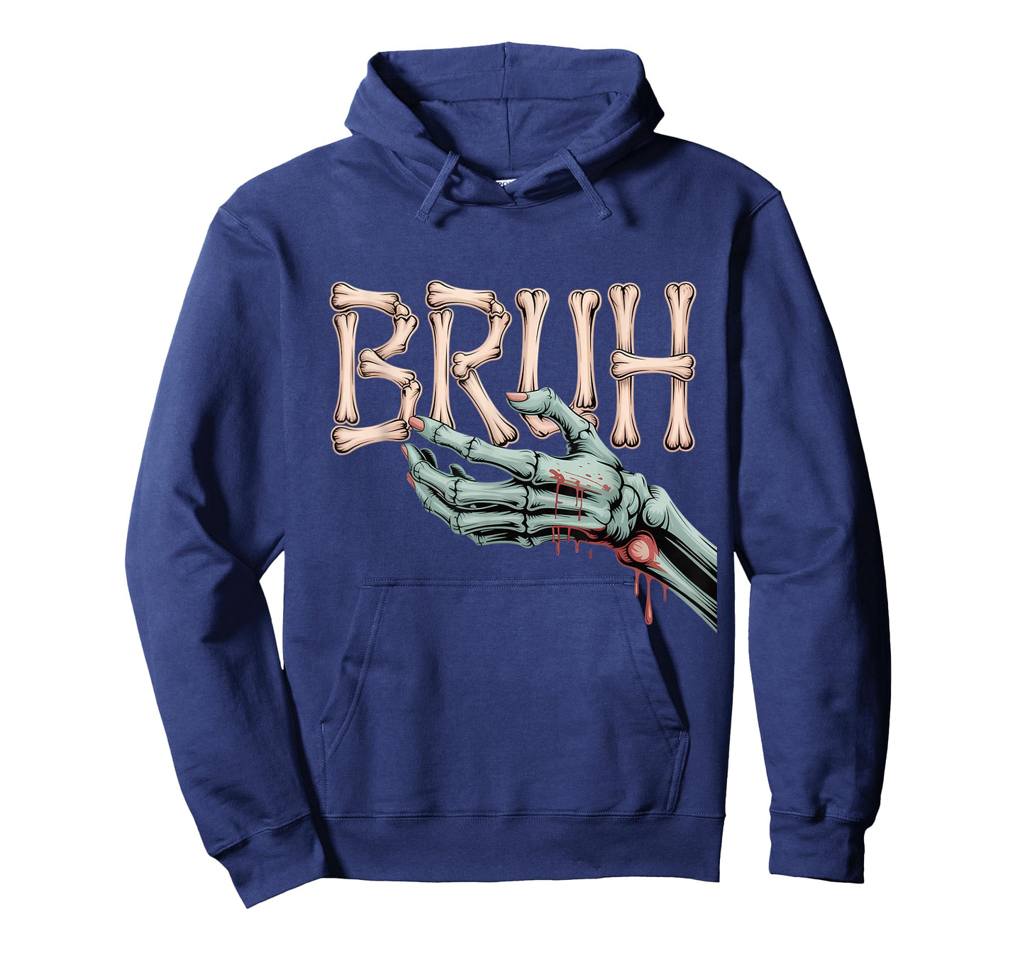 Bruh Skeleton Zombie Halloween Boys Kids Teens Graphic T-Shirt