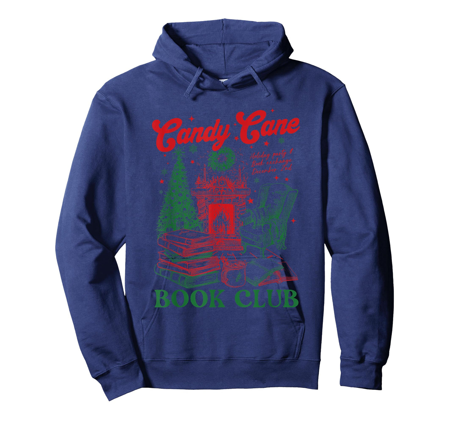 Bookish Christmas Candy Cane Book Club Book Love Winter T-Shirt