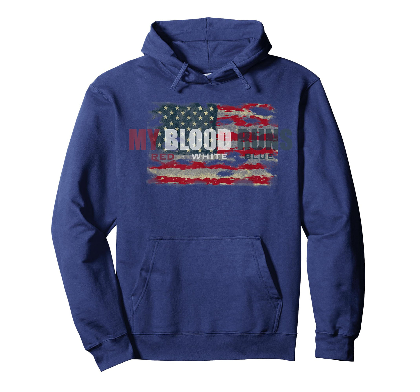 Fourth of July My Blood Runs Red White & Blue American Flag T-Shirt