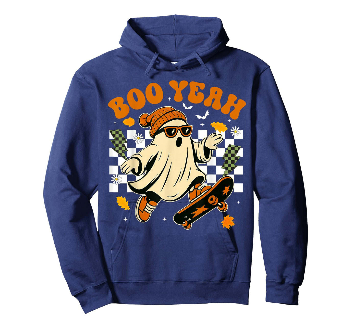 Boo Yeah Skateboard Funny Ghost Halloween Costume Men Boys T-Shirt