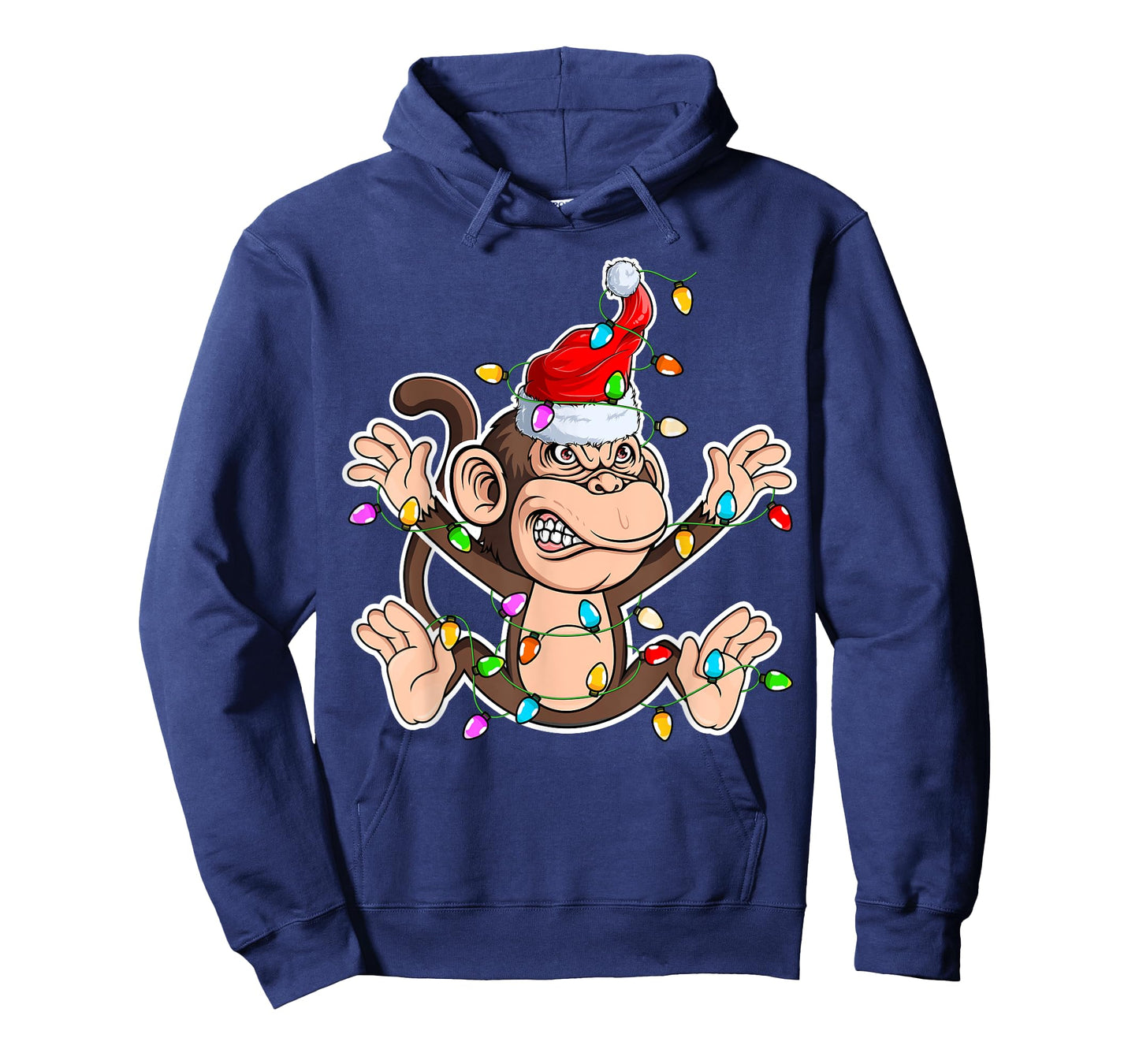 Xmas Monkey Lover - Monkey Wearing Santa Hat Christmas T-Shirt