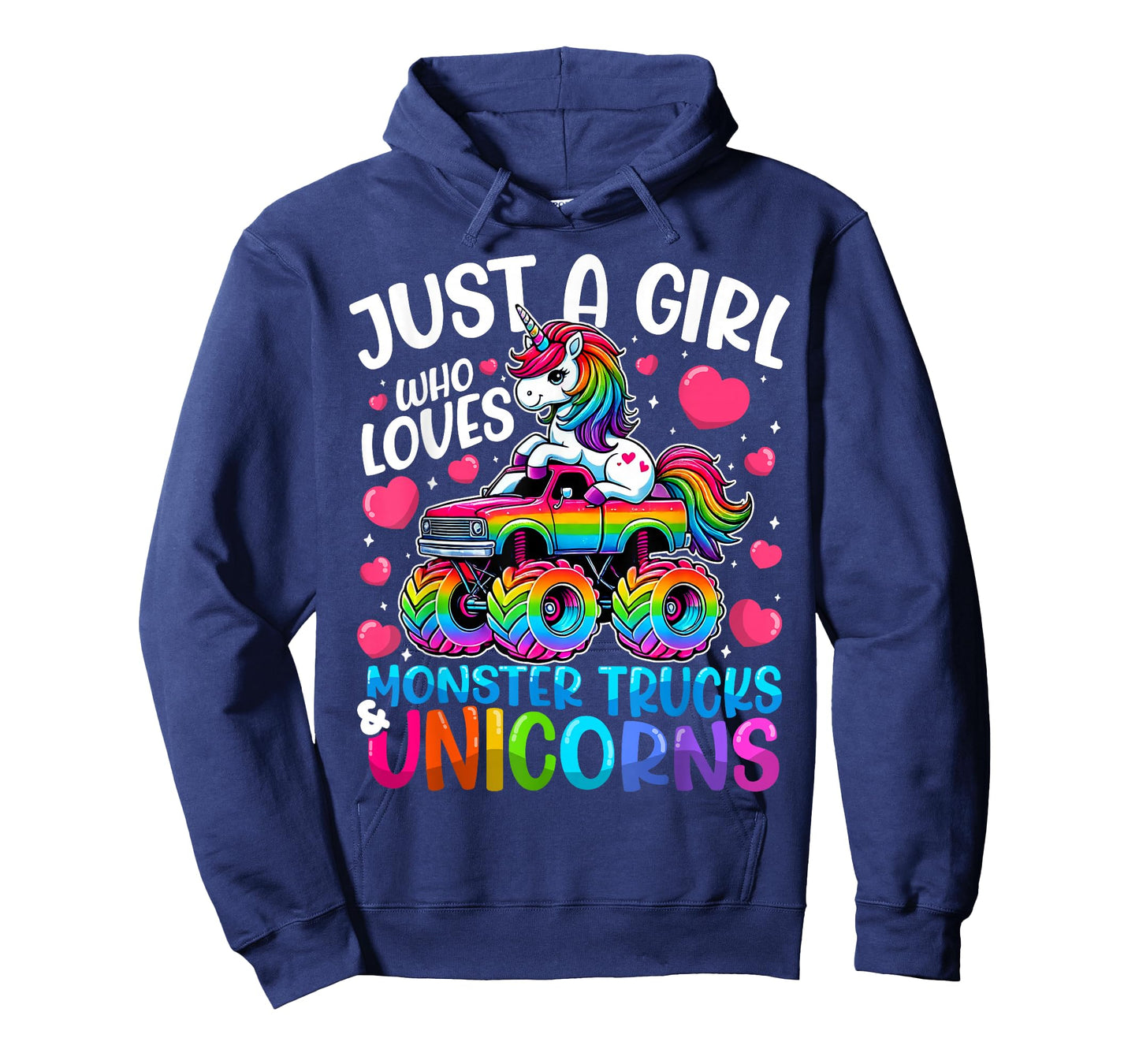 Just a Girl Who Loves Monster Trucks and Unicorns T-Shirt