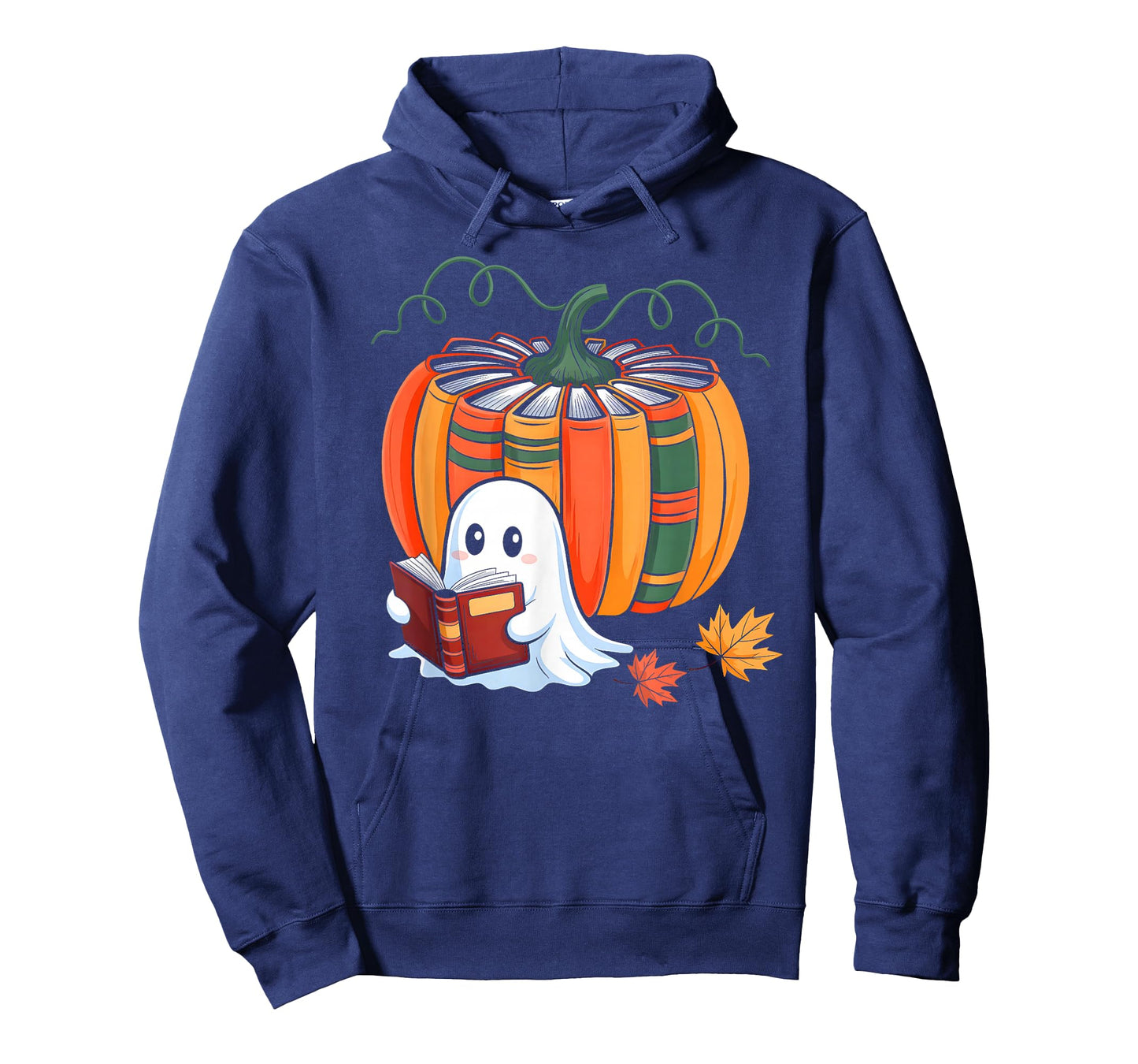 Fall Book Pumpkin Ghost Reading Books Halloween Teacher T-Shirt