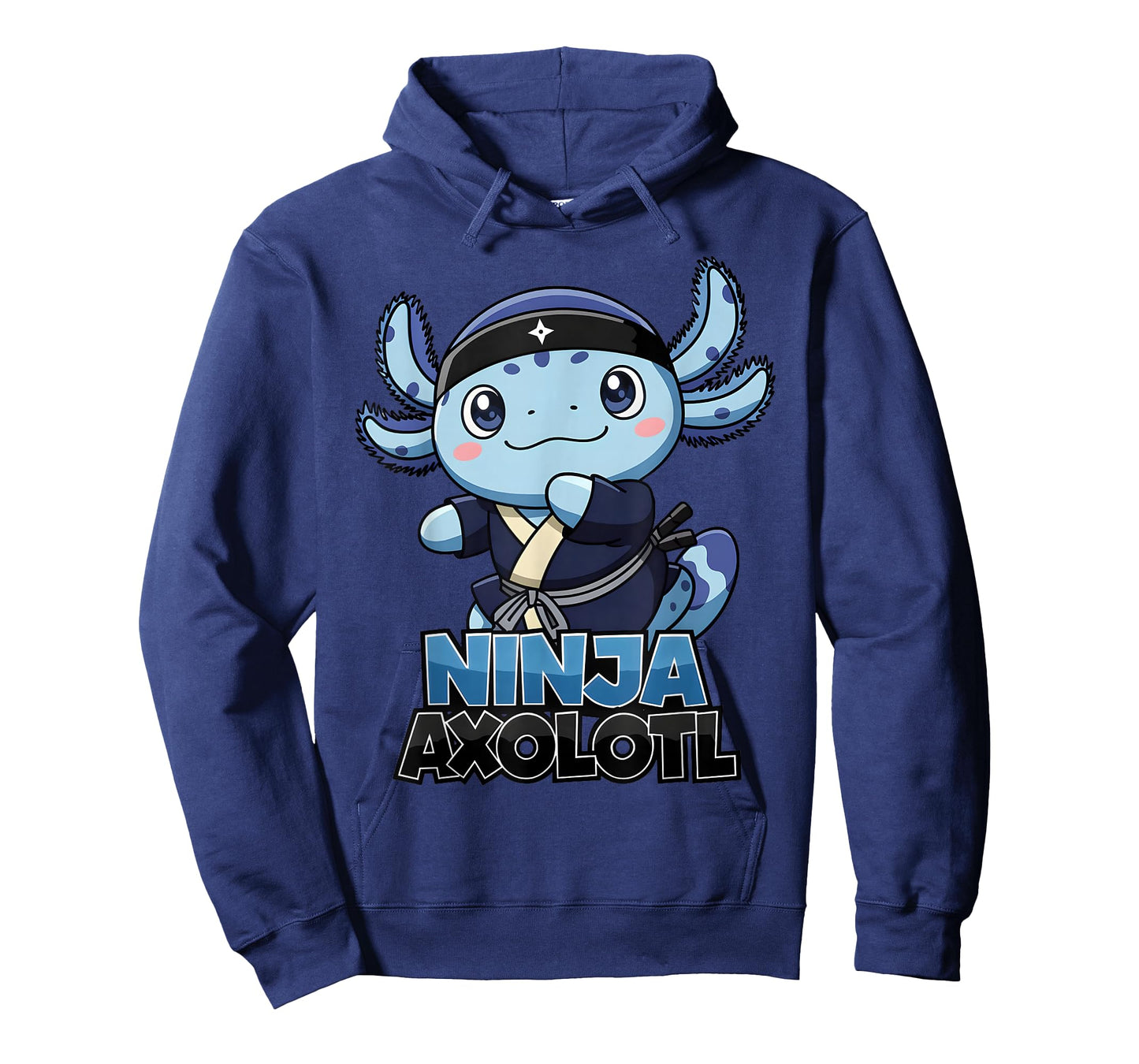 Cute and Cool Ninja Axolotl Blue Fun Cartoon Anime for Boys T-Shirt