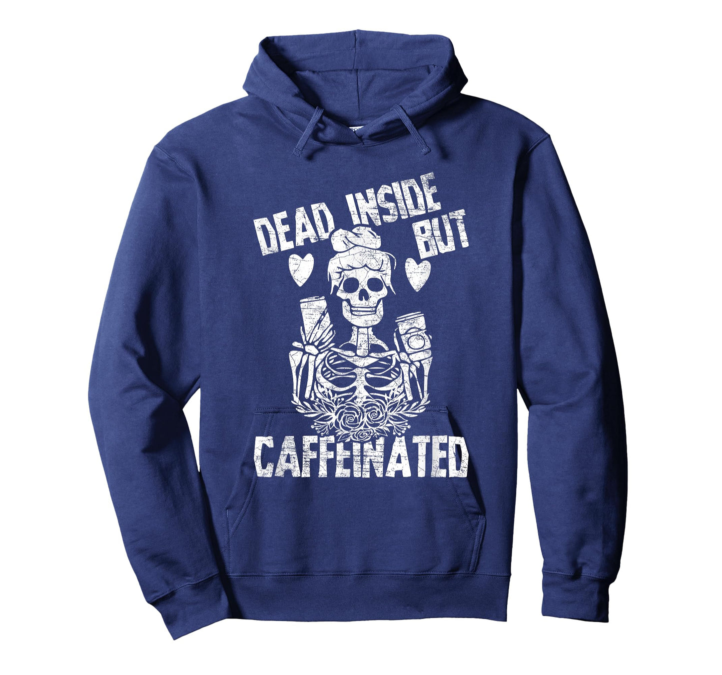 Dead Inside But Caffeinated Skeleton Flower Gift T-Shirt