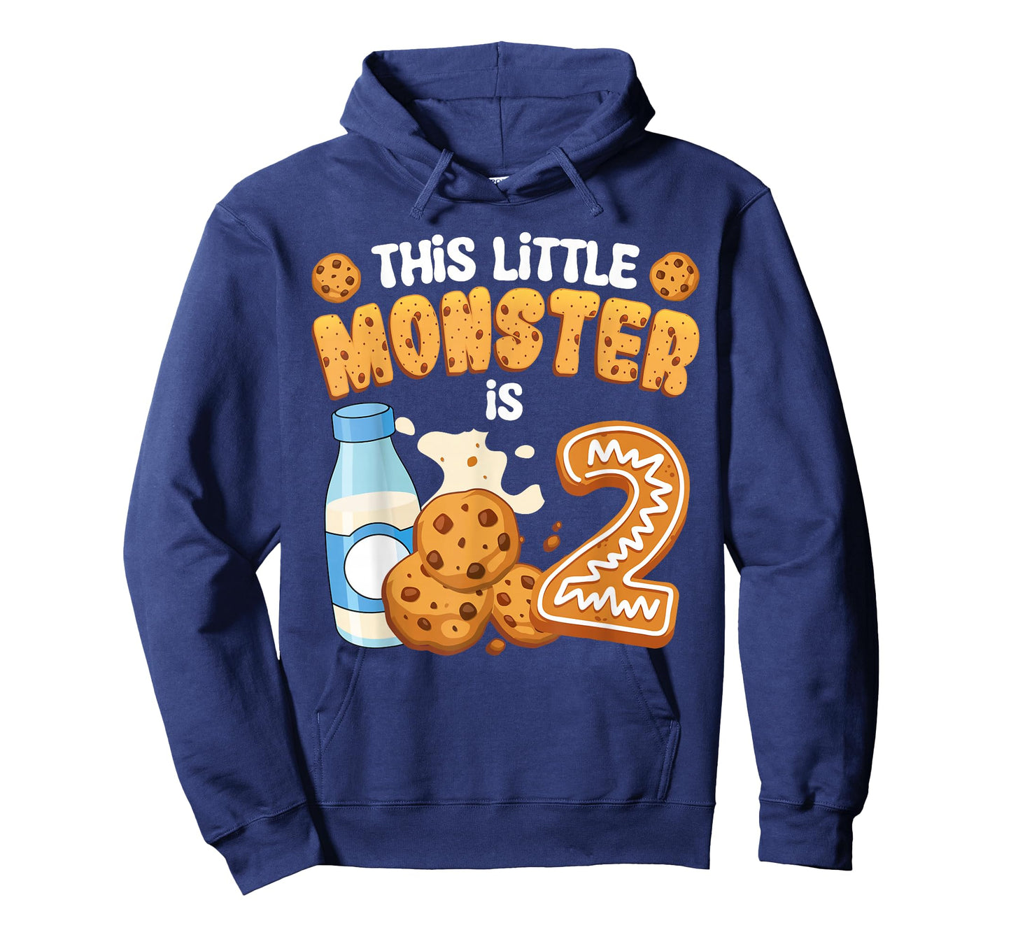 Milk and Cookies This Little Monster Is 2 2nd Bday Boy Girl T-Shirt