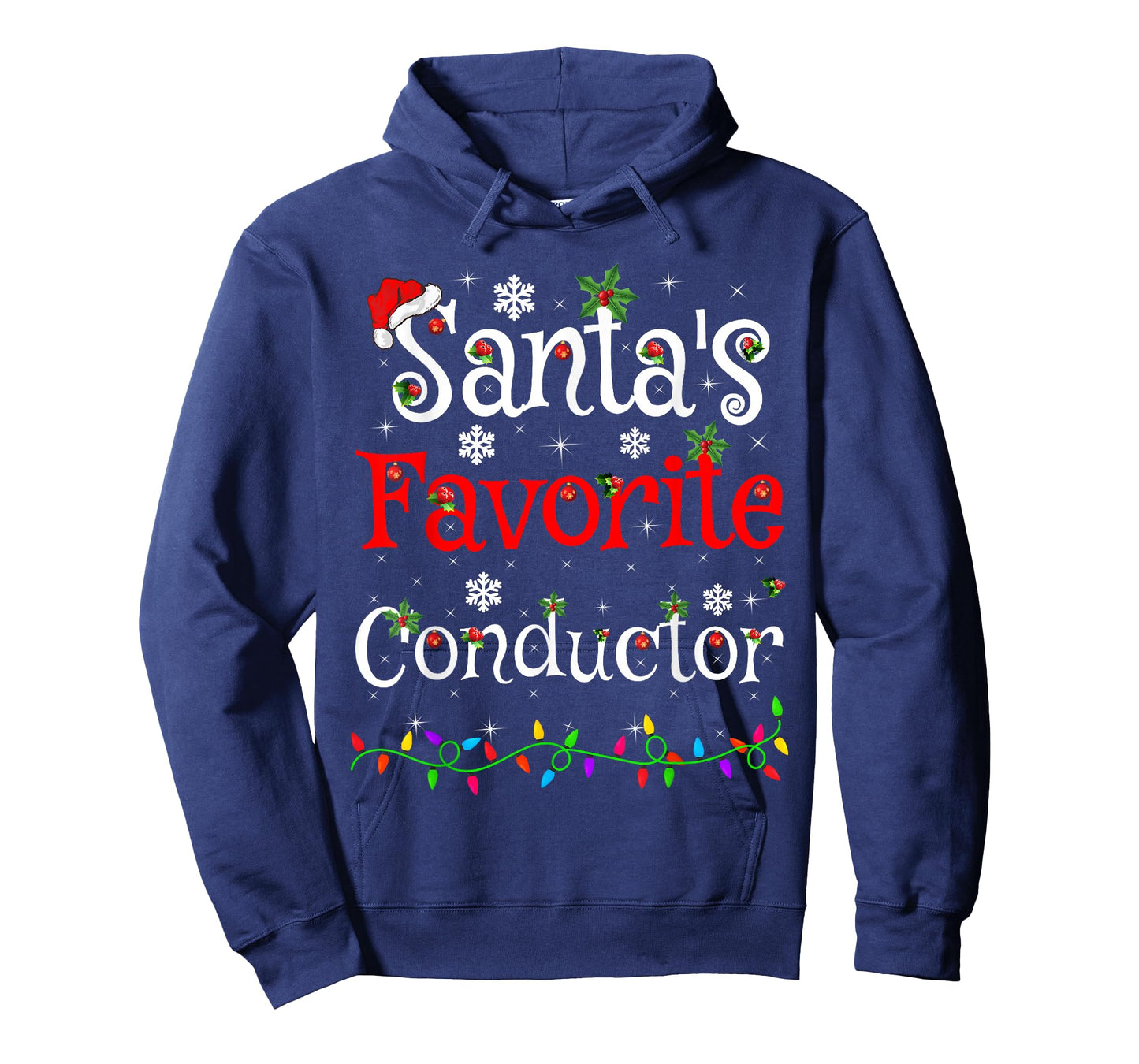 Santa Favorite Conductor Christmas Family Lights Funny Xmas T-Shirt