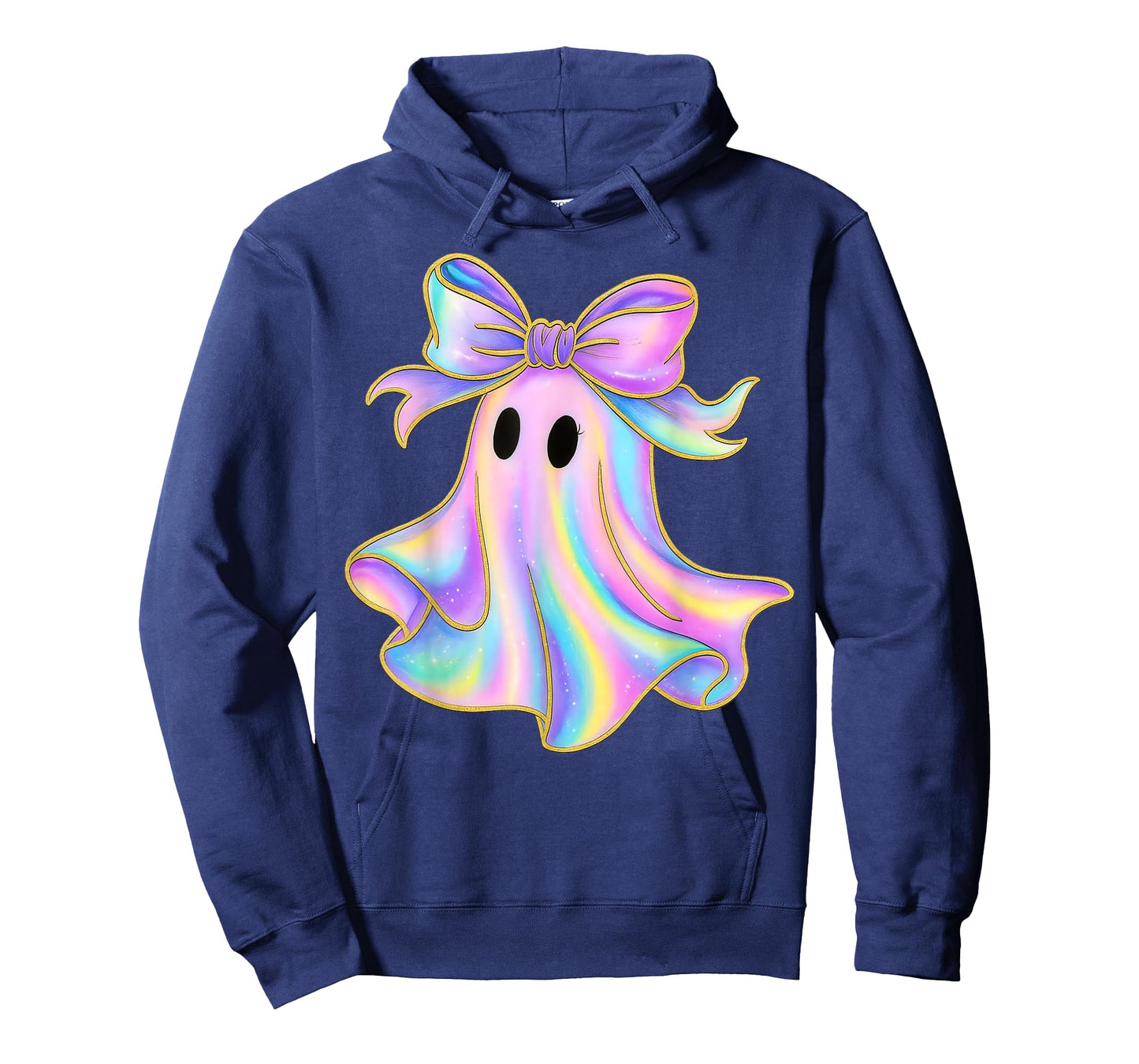 Pastel Rainbow Ghost Coquette Halloween Bow Cute Women Girls T-Shirt