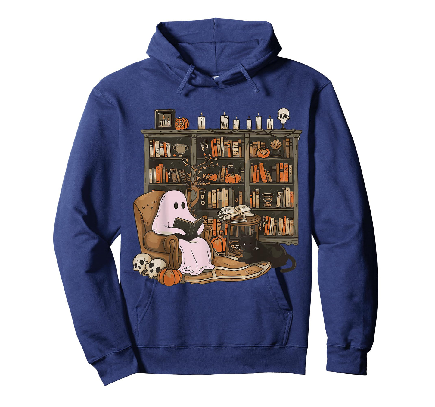 Ghost Reading Book Cat lover Halloween Reading enthusiast T-Shirt