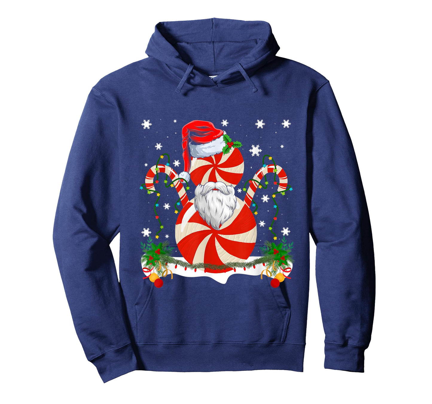 Funny Christmas Peppermint Candy Cane Snowman Decoration T-Shirt