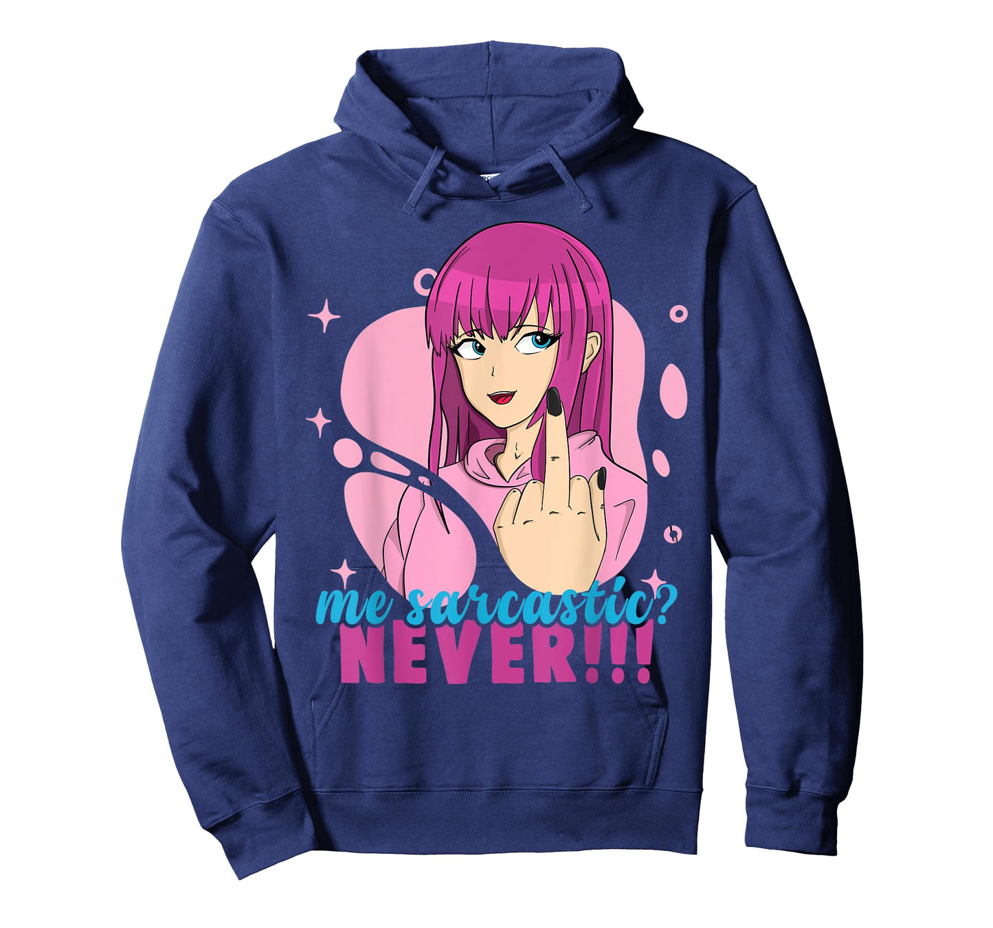 Me Sarcastic? Never! Pastel Goth Anime Girl Flipping Off T-Shirt