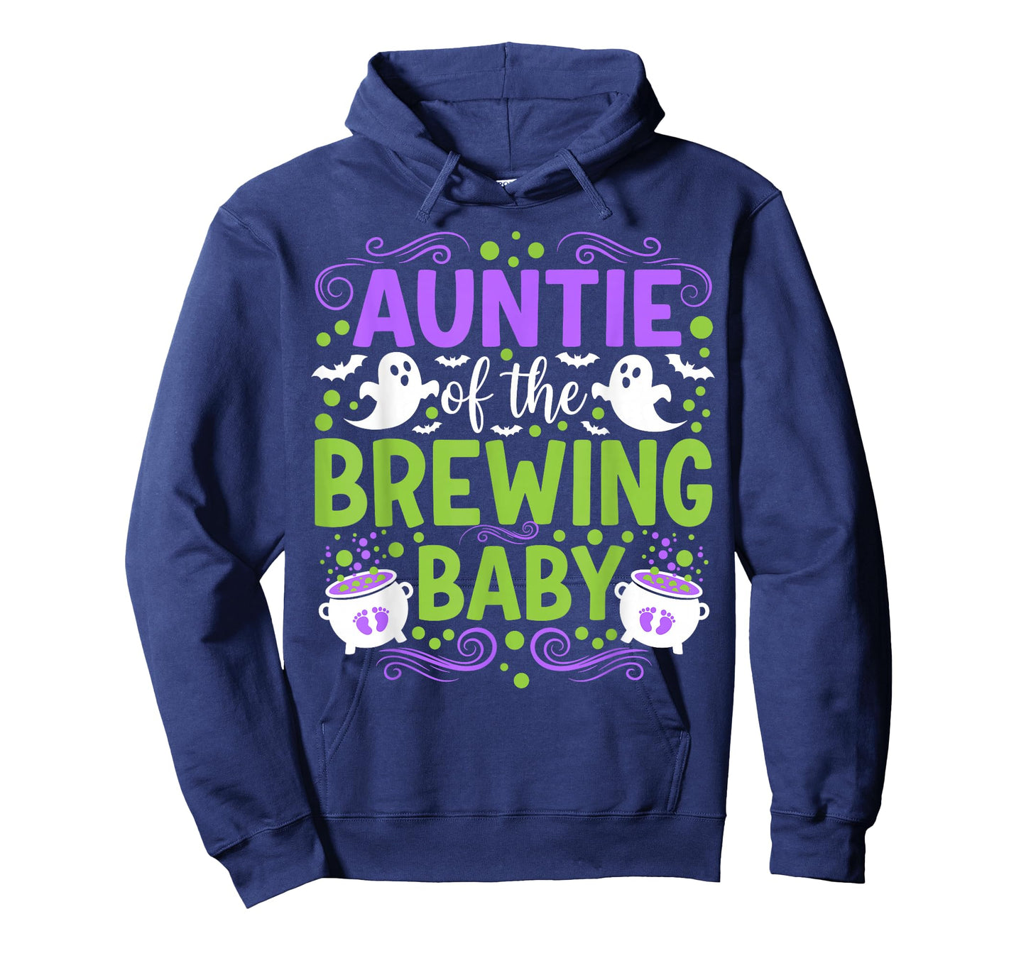Auntie of Brewing Baby Halloween Baby Shower Witch Ghost T-Shirt