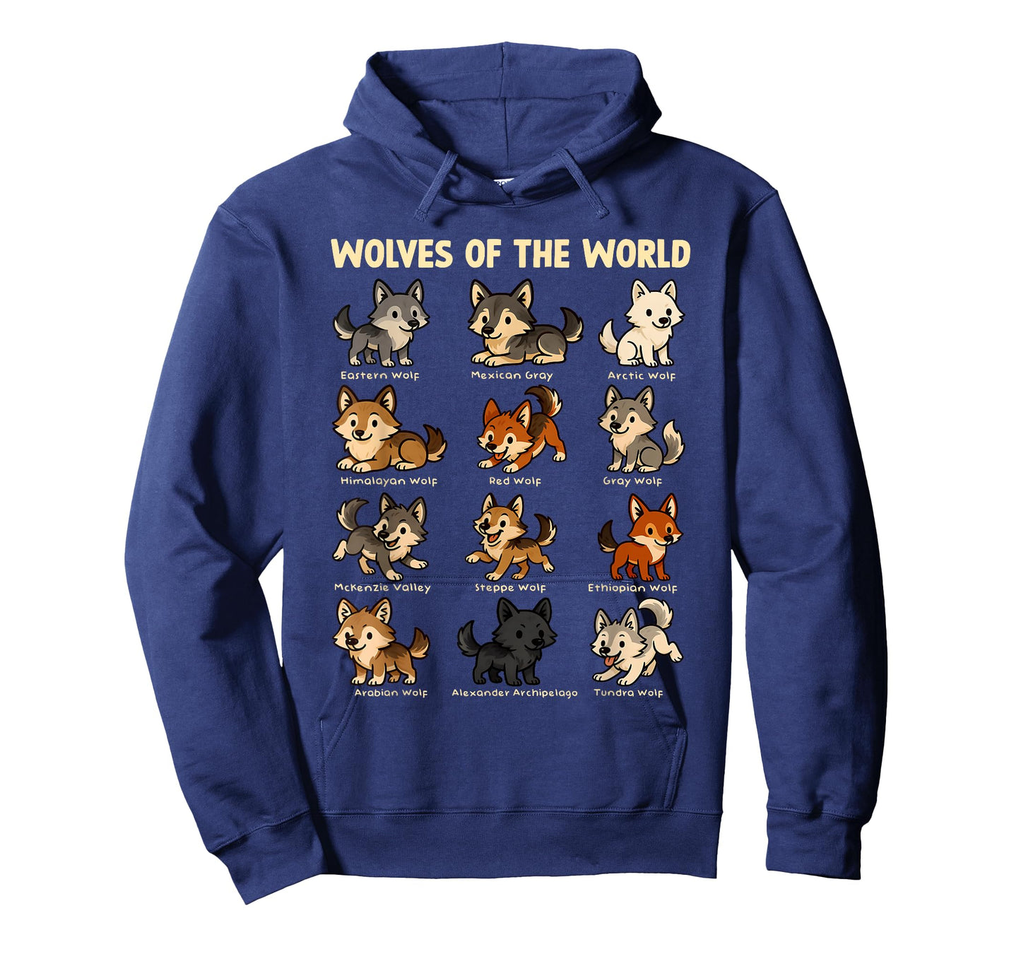 Wolves Animals of The World Cute Wolf Educational Collection T-Shirt