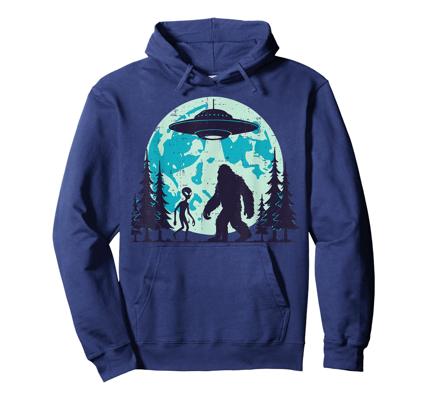 Bigfoot Alien Ufo Abduction Funny Sasquatch Men Women Kids T-Shirt