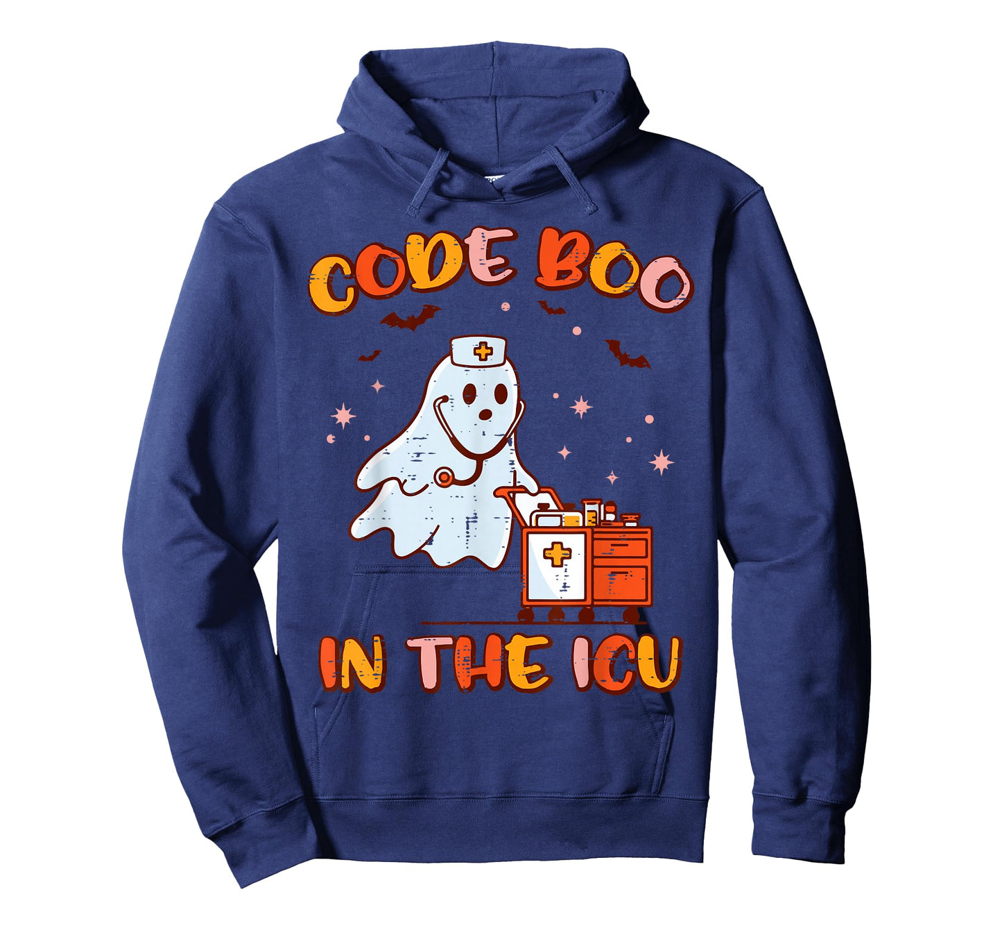 Halloween Nurse Code Boo ICU Ghost Costume Scrub Top Women T-Shirt