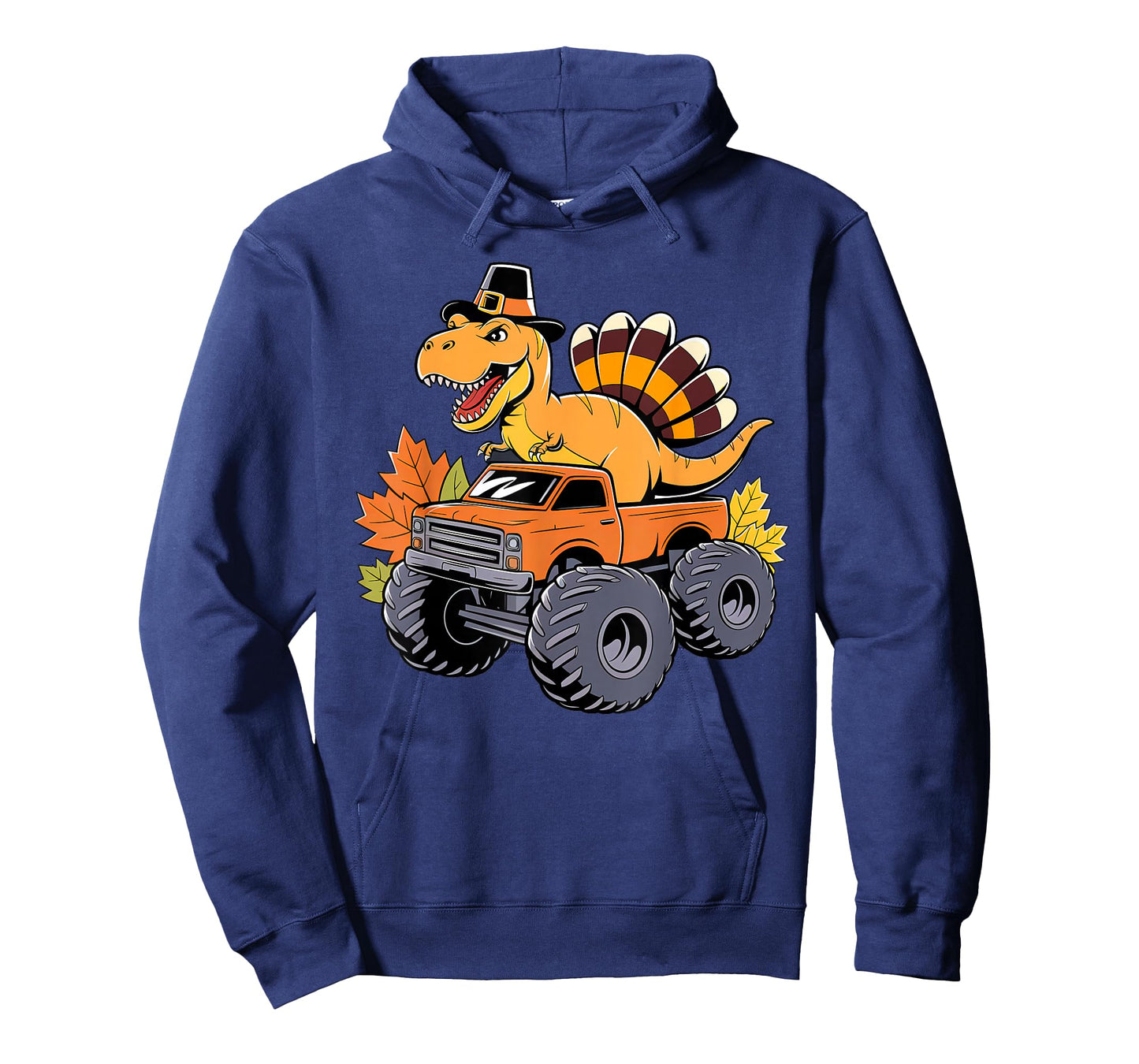 Dinosaur Thanksgiving Boys Kids Dino T Rex Monster Truck T-Shirt