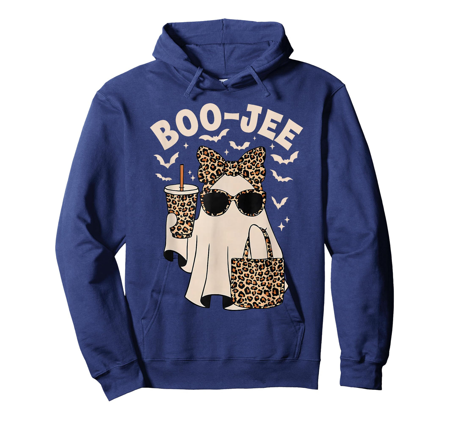 Boo JEE Boujee Leopard Ghost Halloween October Vibes T-Shirt