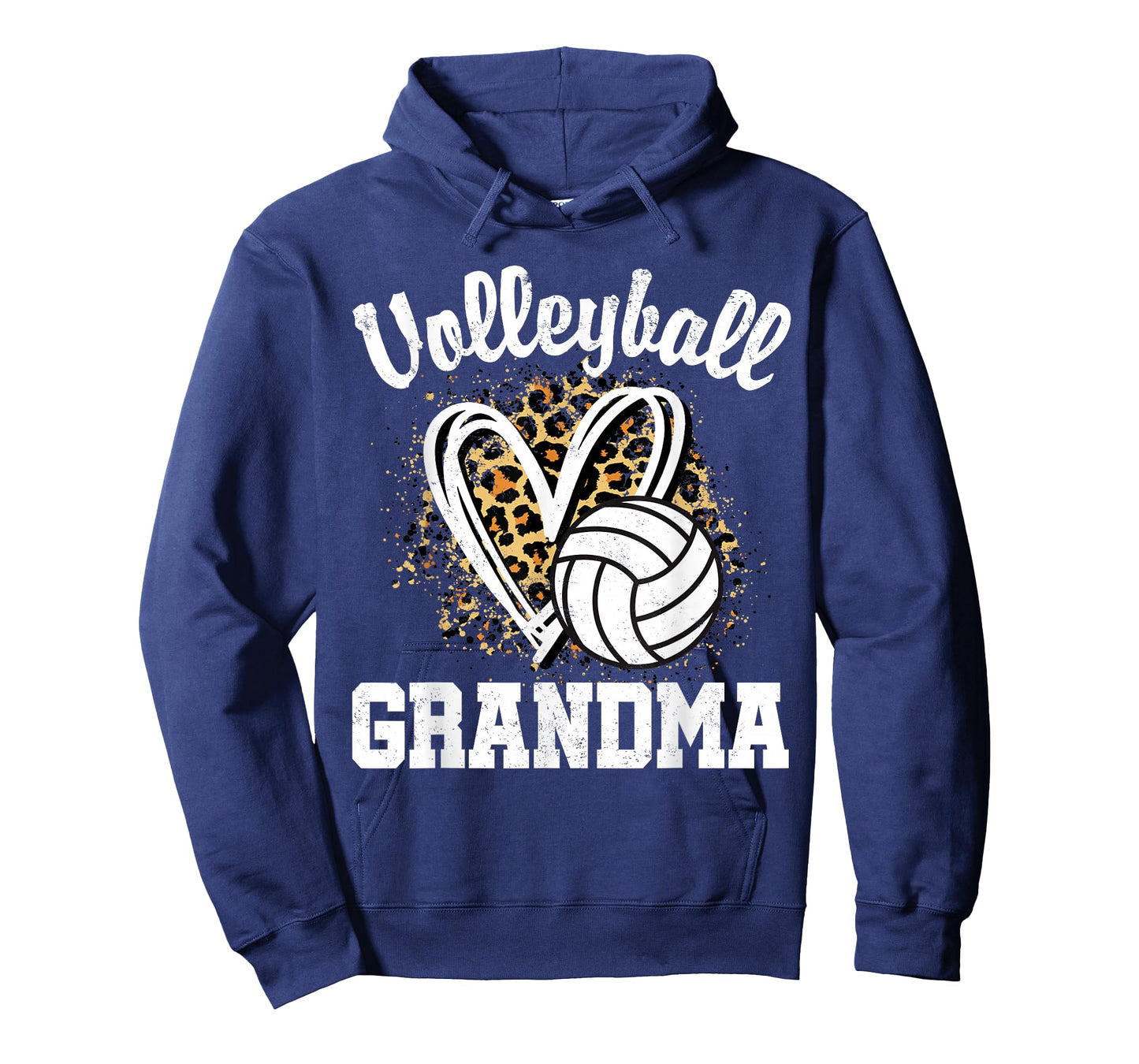 Volleyball Grandma Leopard Heart T-Shirt